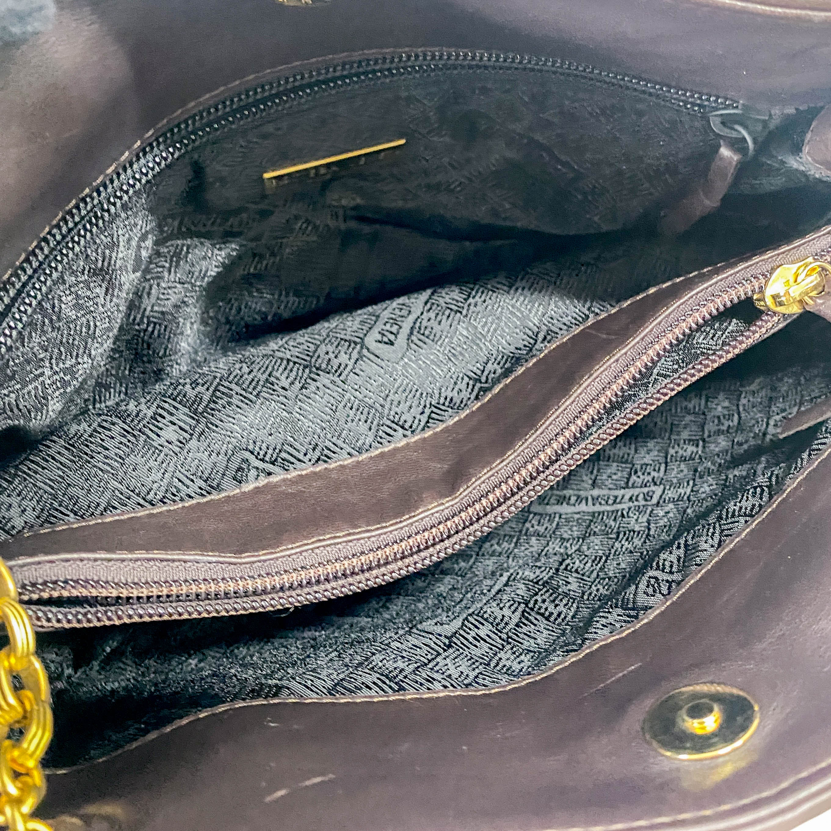 Brown Interciatto Leather Shoulder Bag