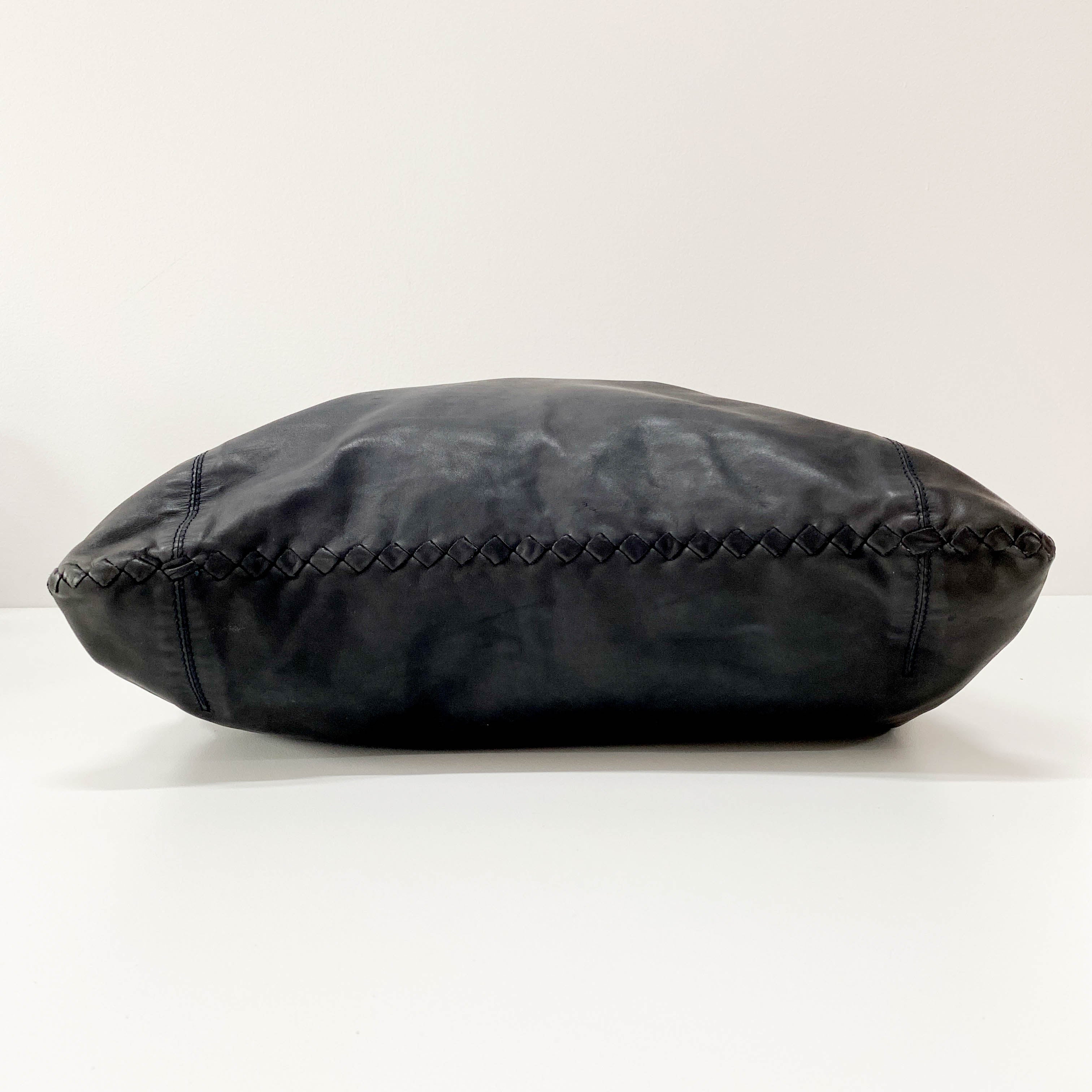 Black Studs Leather Tote Bag