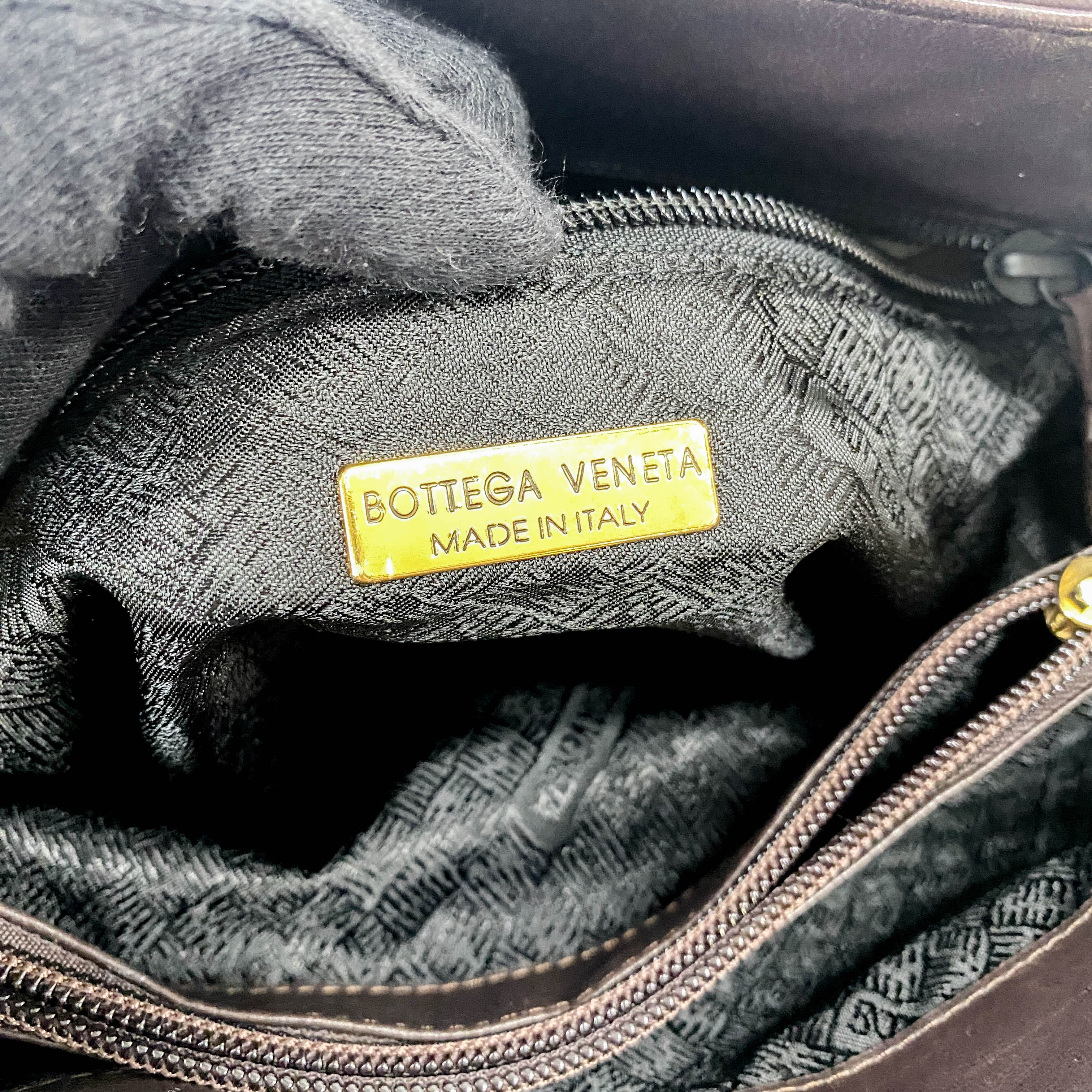 Brown Interciatto Leather Shoulder Bag