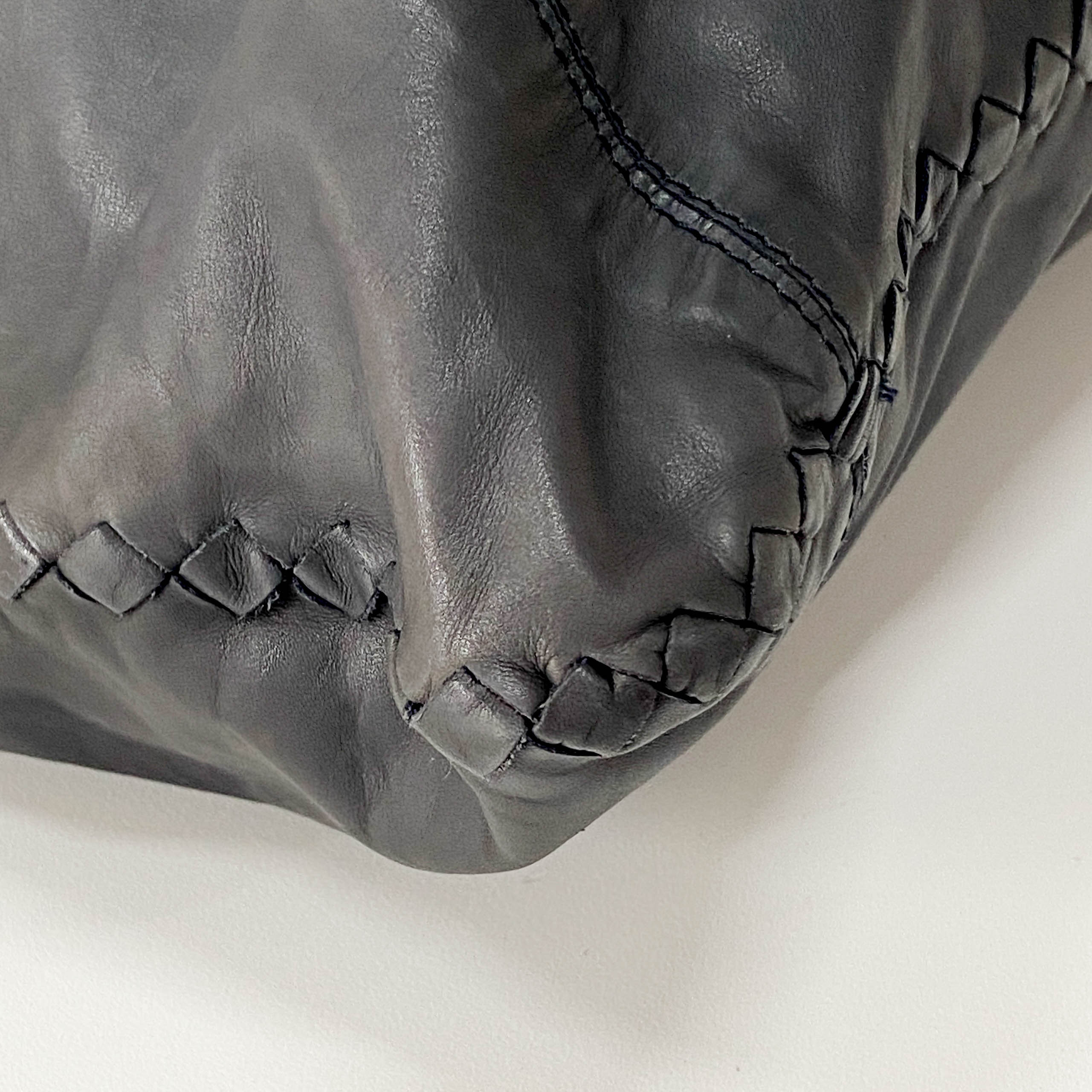 Black Studs Leather Tote Bag