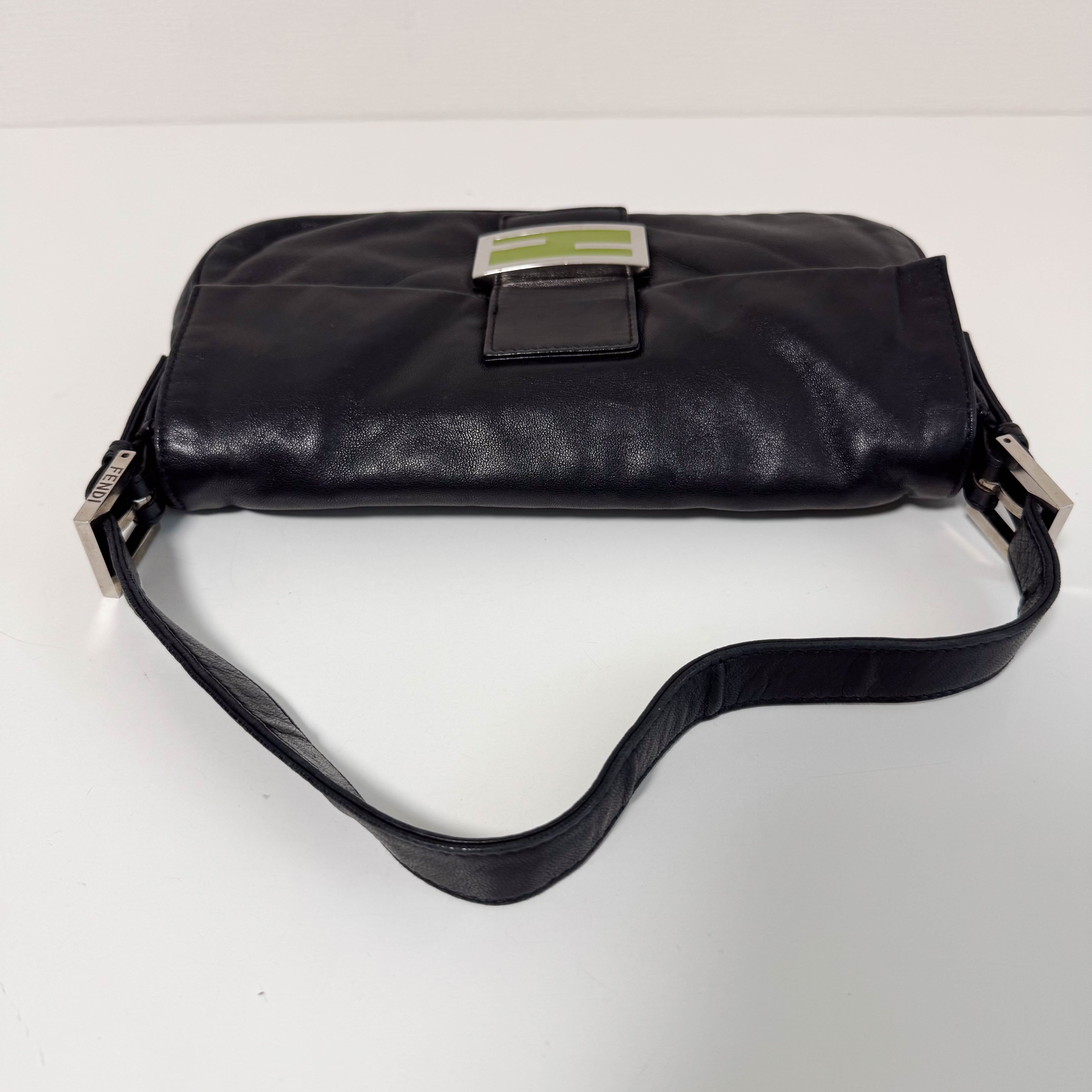 Baguette Black Nappa Leather Shoulder Bag