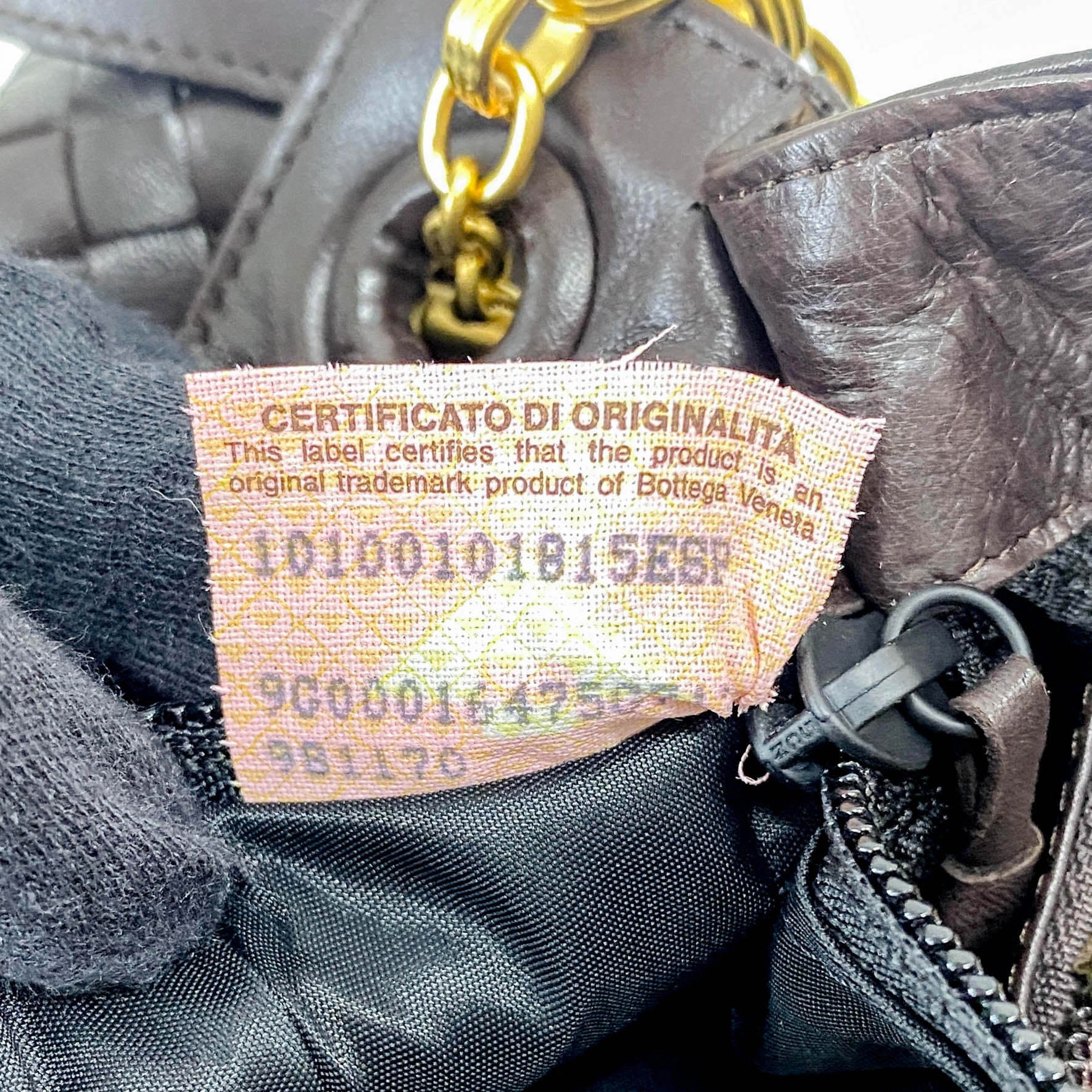 Brown Interciatto Leather Shoulder Bag