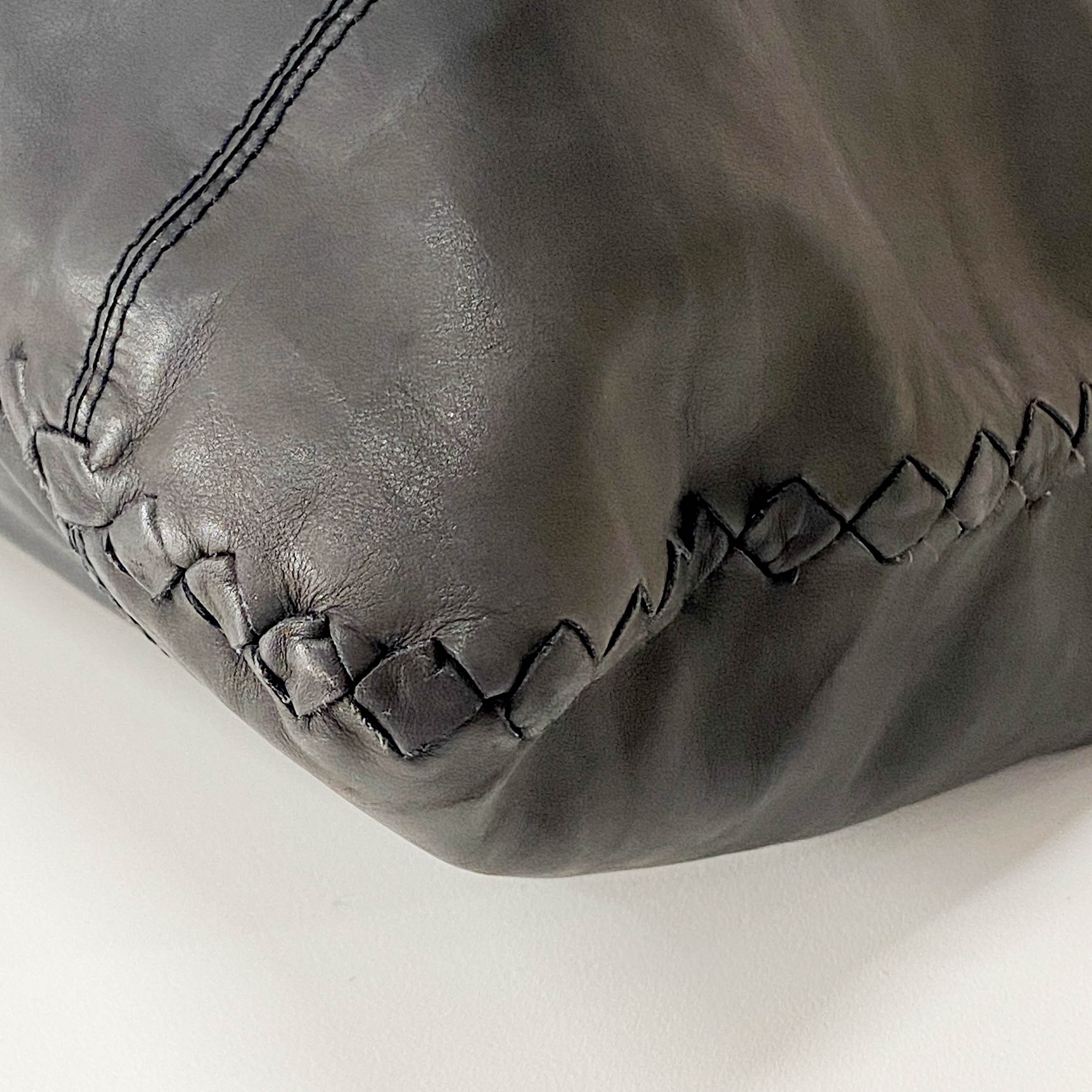 Black Studs Leather Tote Bag