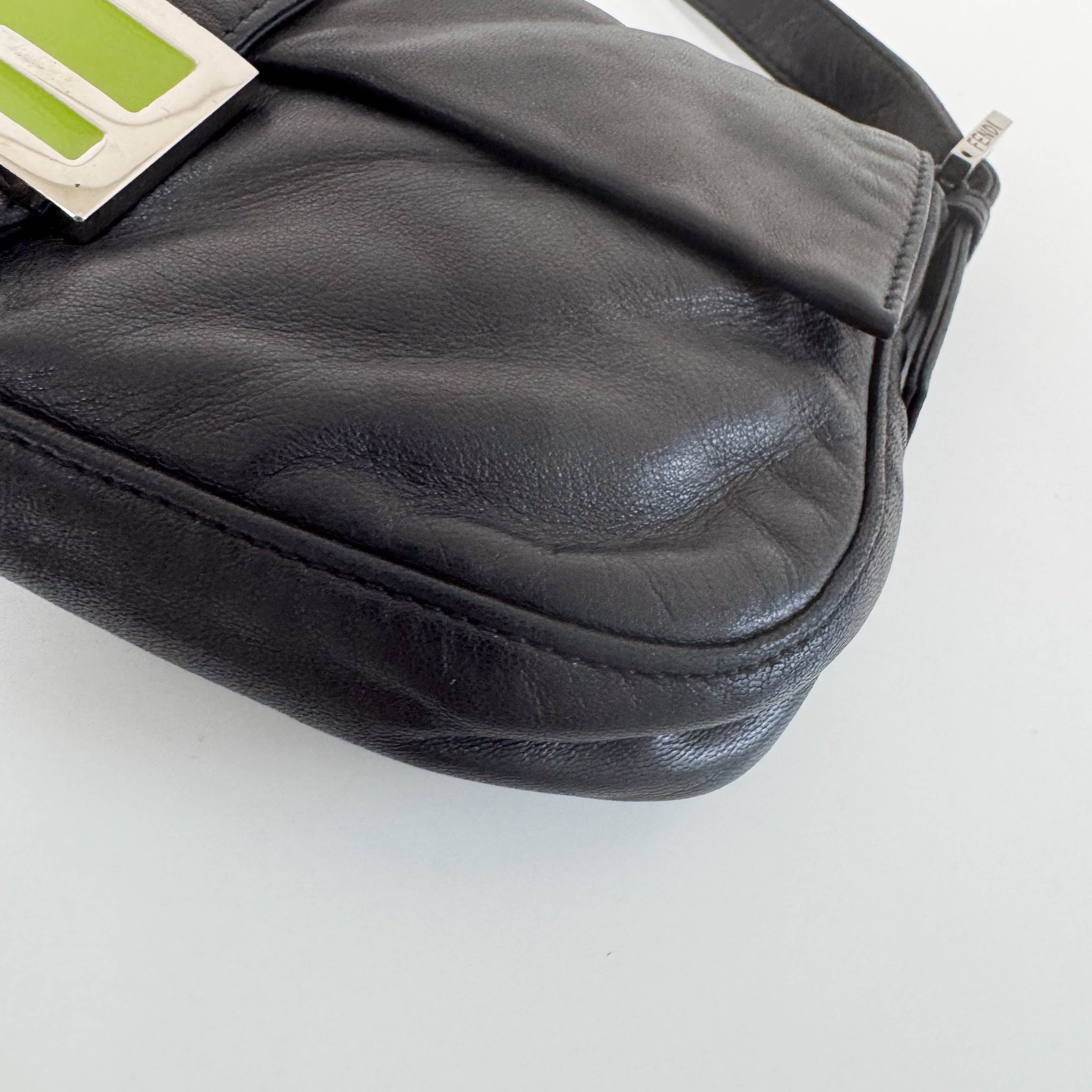 Baguette Black Nappa Leather Shoulder Bag