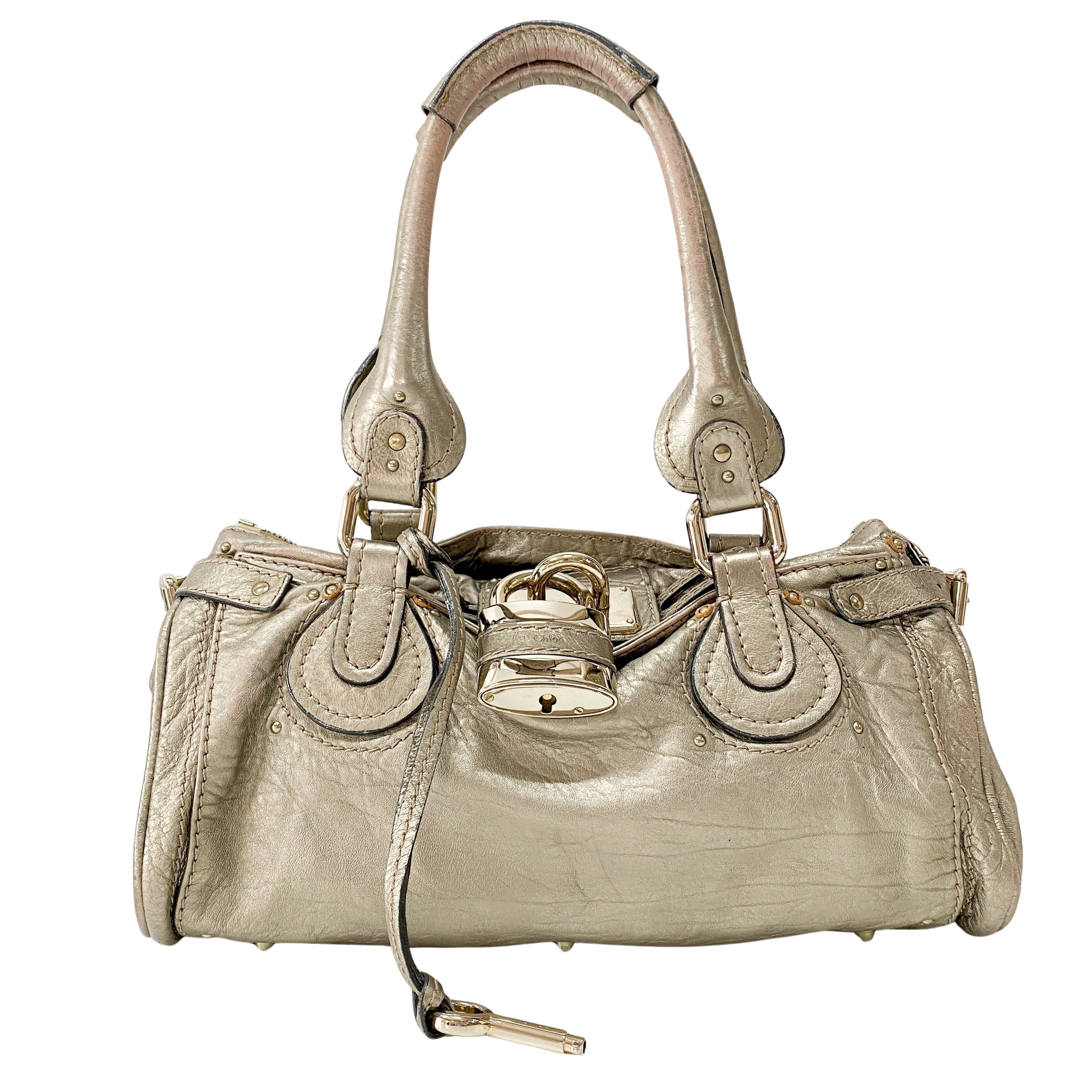 Paddington Gold Leather Shoulder Bag