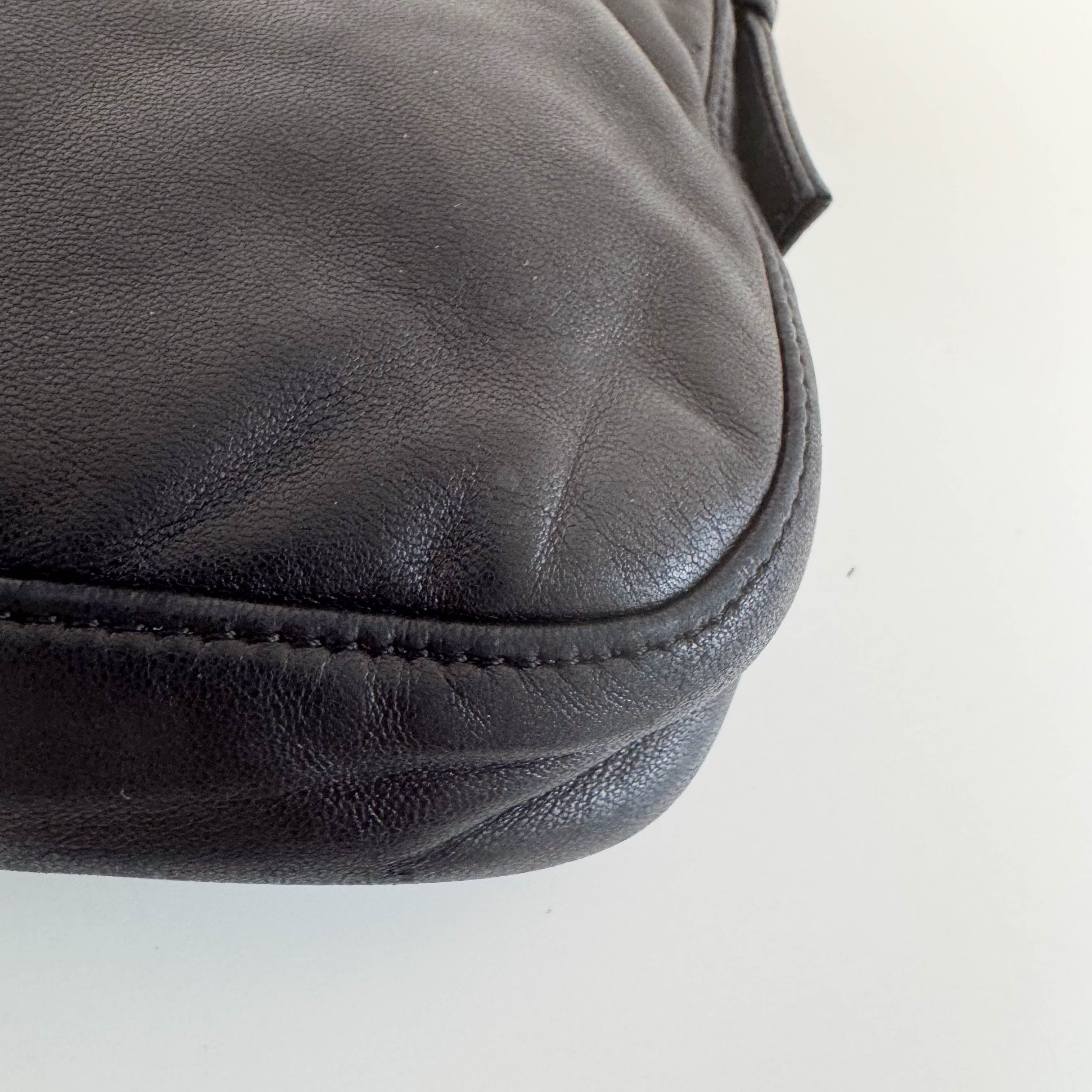 Baguette Black Nappa Leather Shoulder Bag