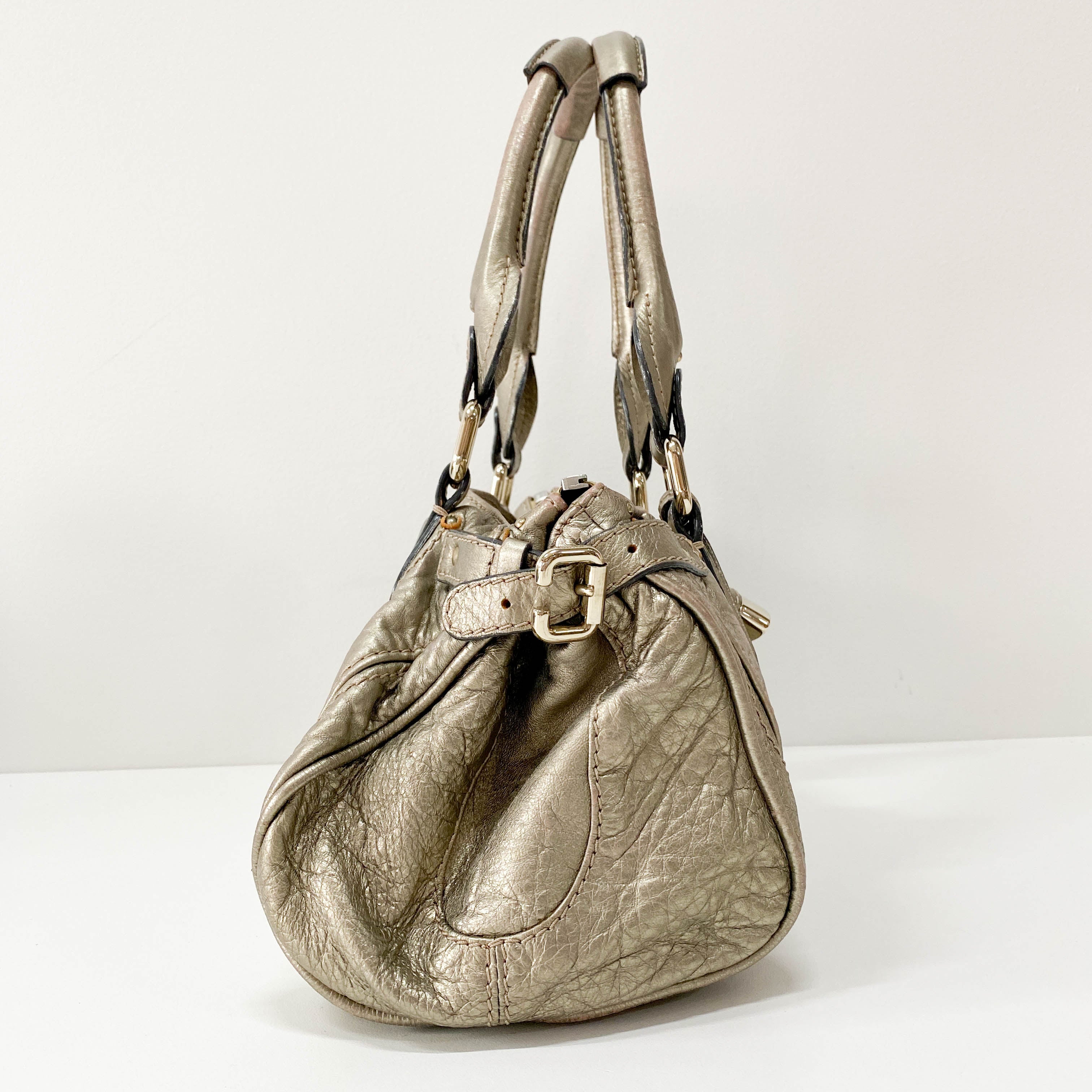 Paddington Gold Leather Shoulder Bag