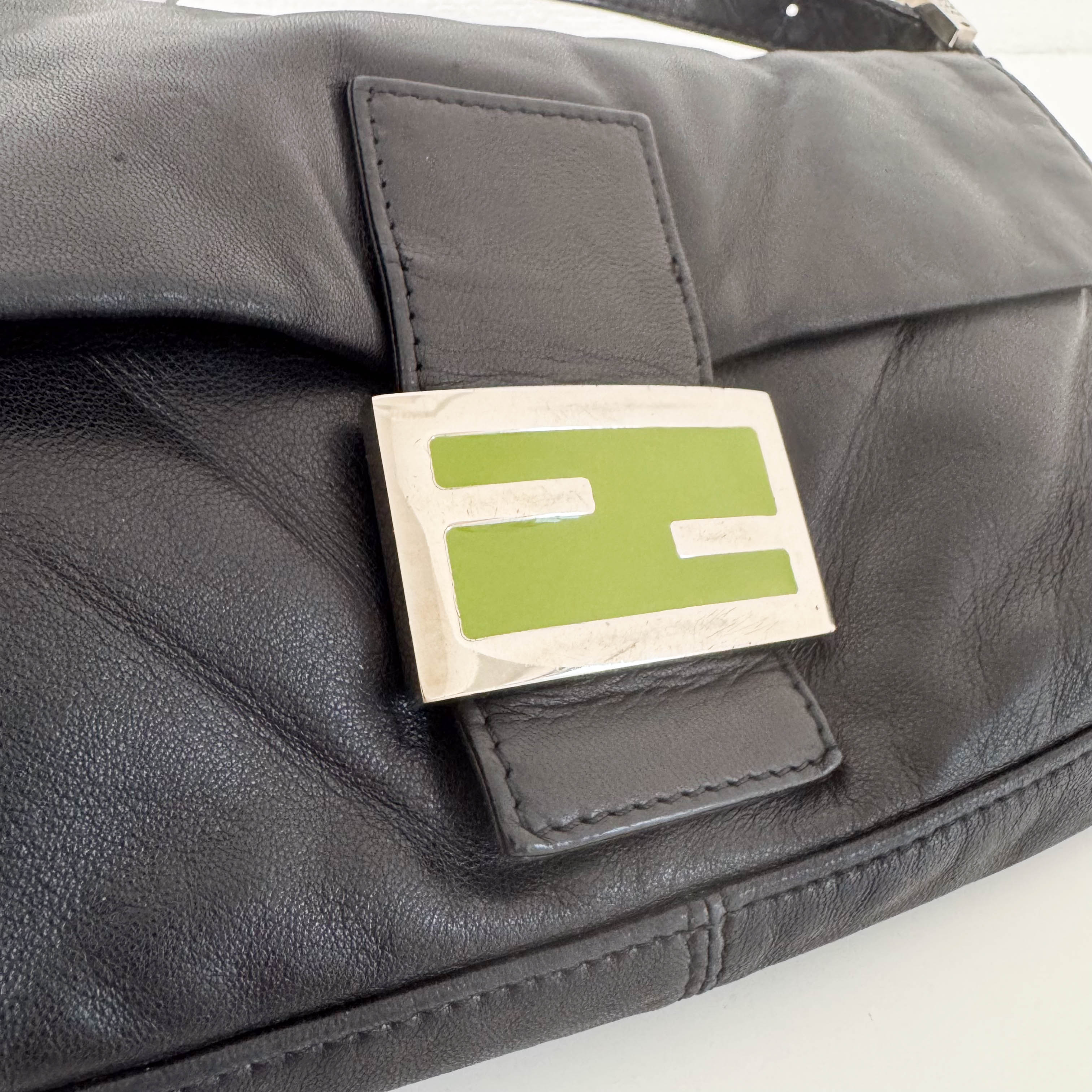 Baguette Black Nappa Leather Shoulder Bag