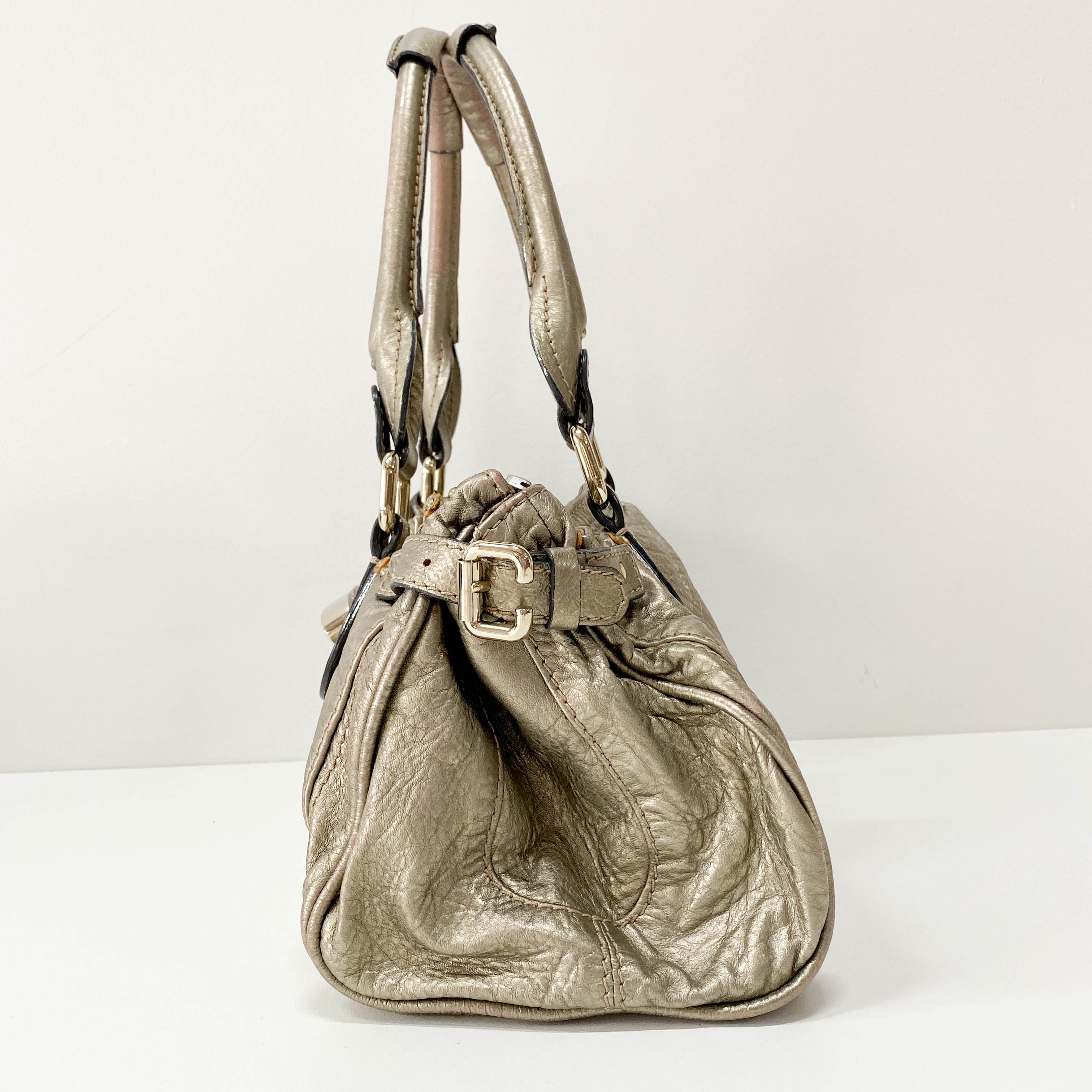 Paddington Gold Leather Shoulder Bag