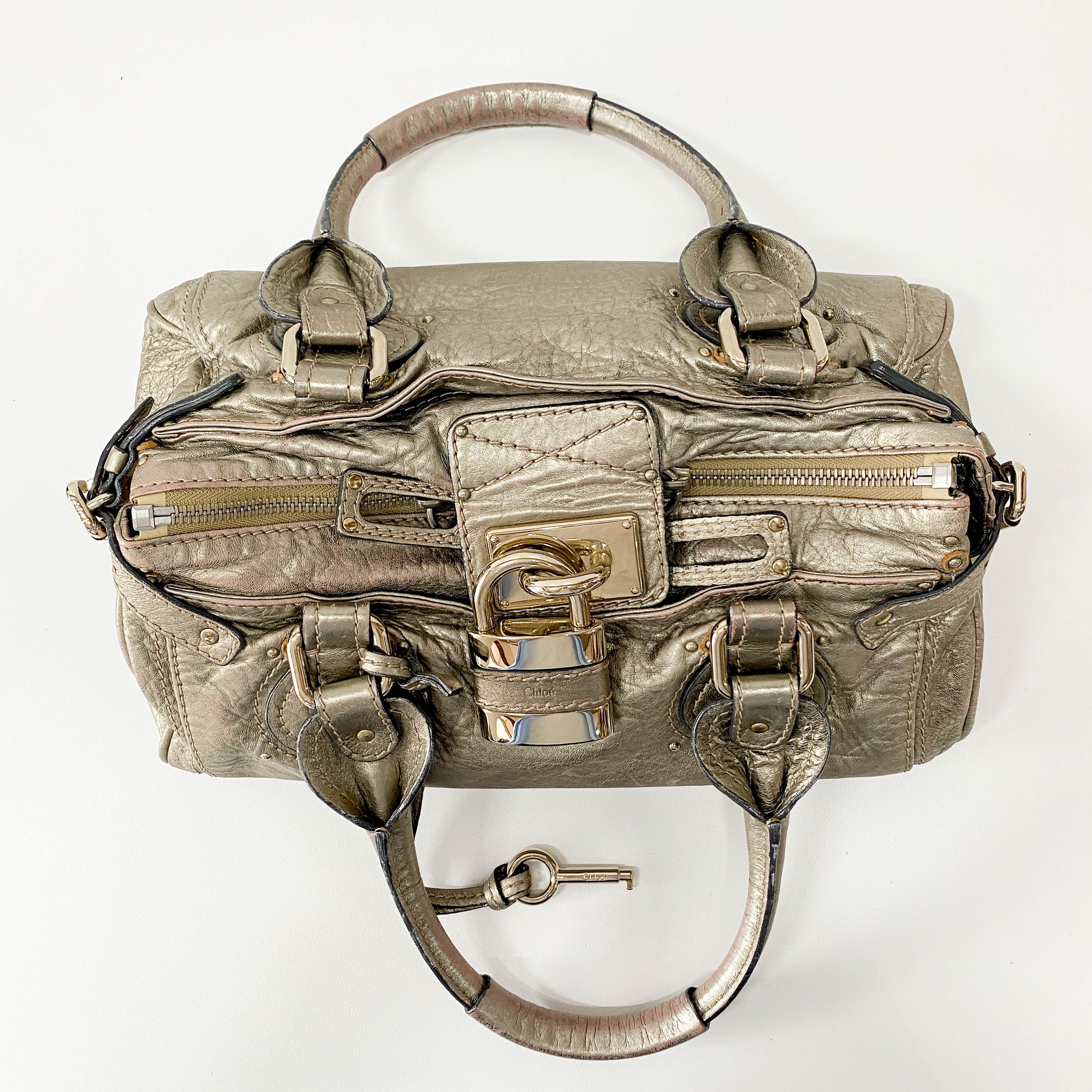 Paddington Gold Leather Shoulder Bag