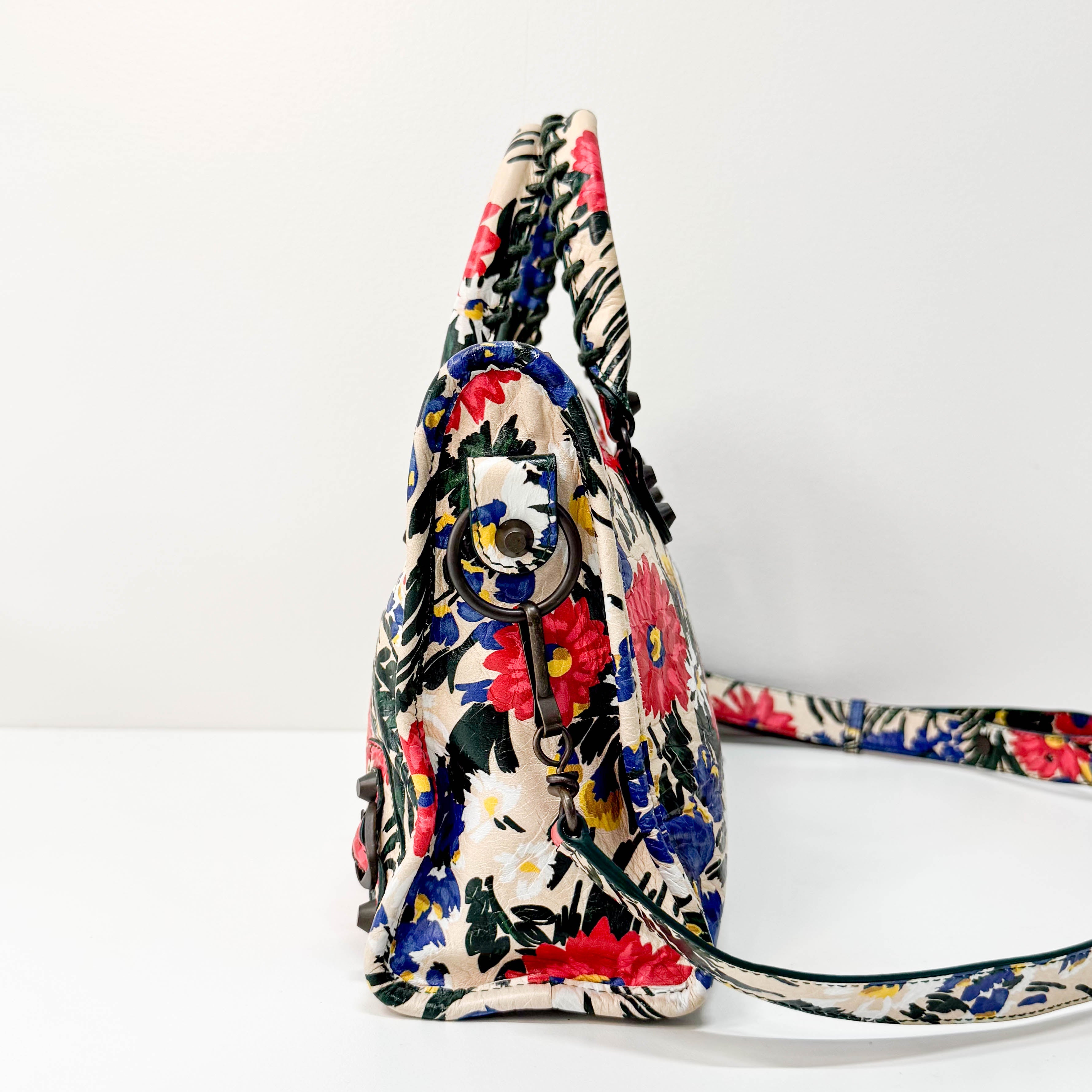 Multicolour Floral Print Motocross City Bag