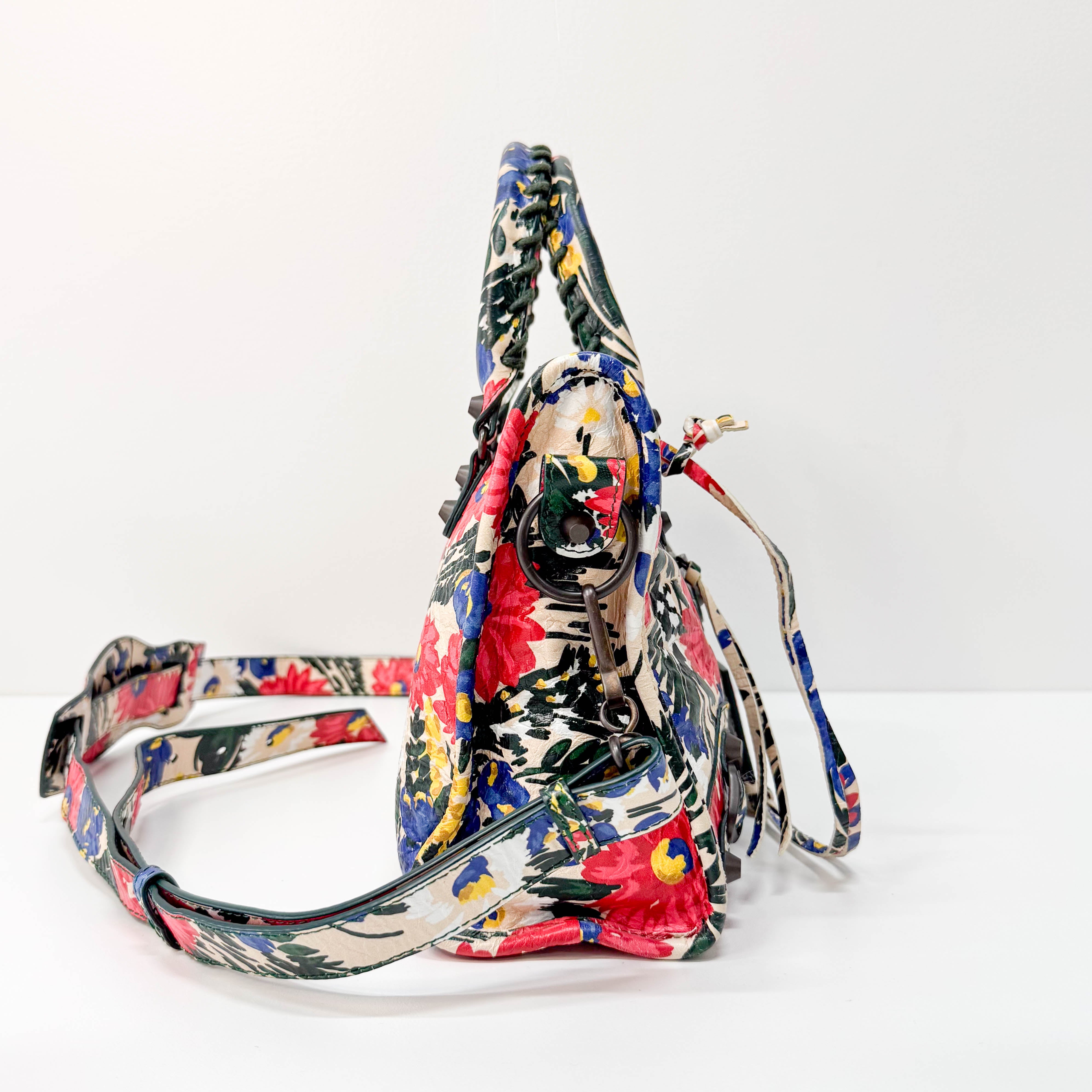 Multicolour Floral Print Motocross City Bag