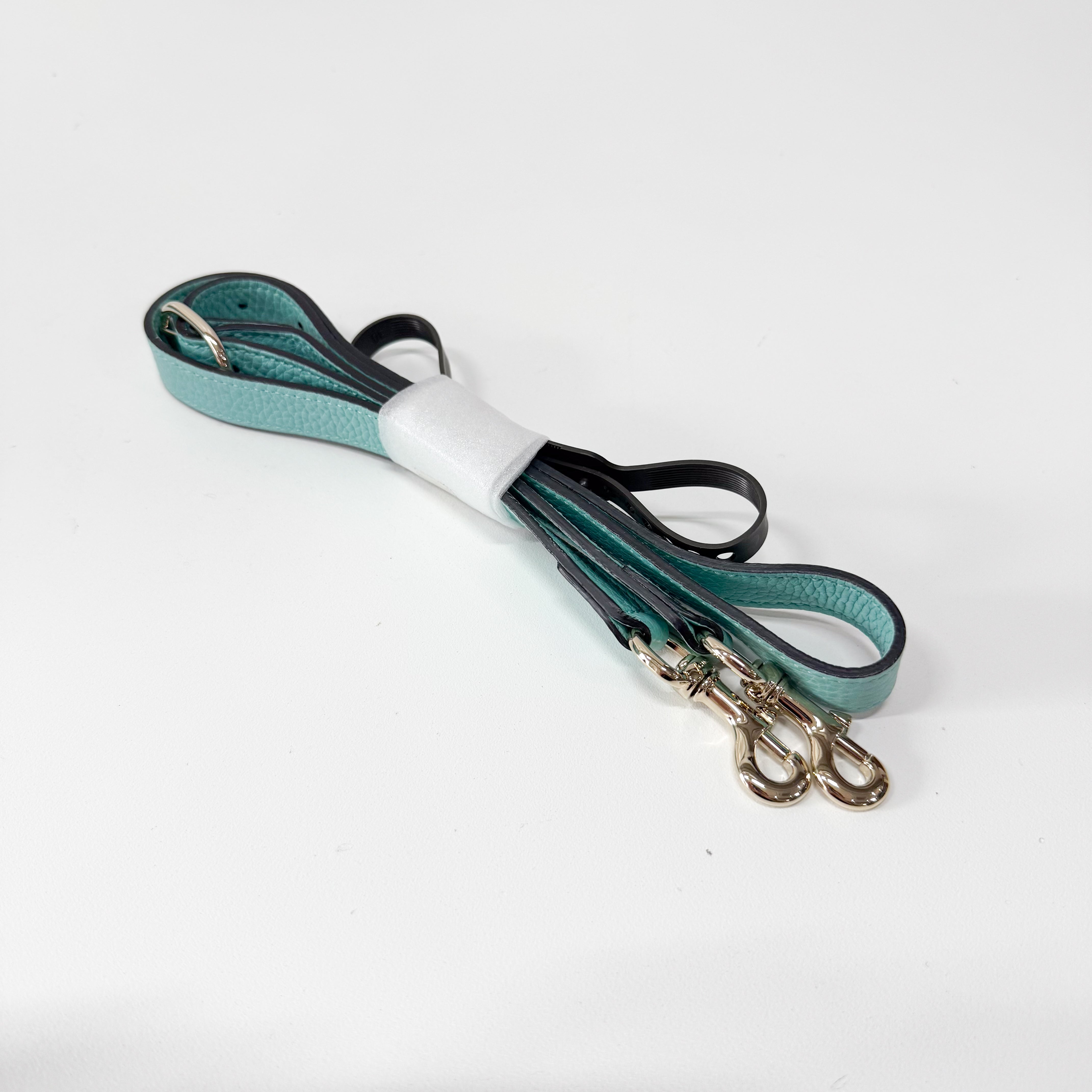 Bamboo Blue Leather Shopper Hand Bag