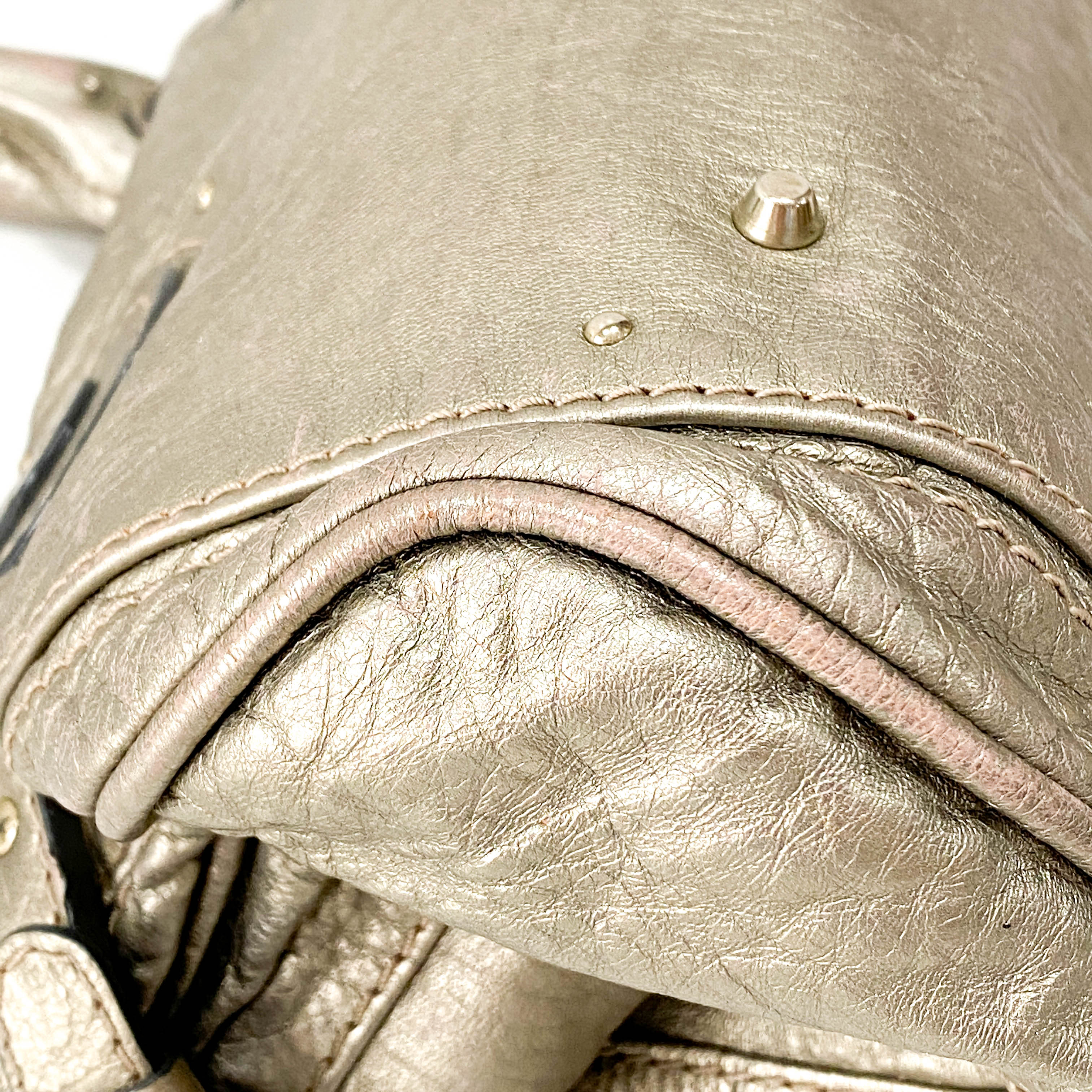 Paddington Gold Leather Shoulder Bag