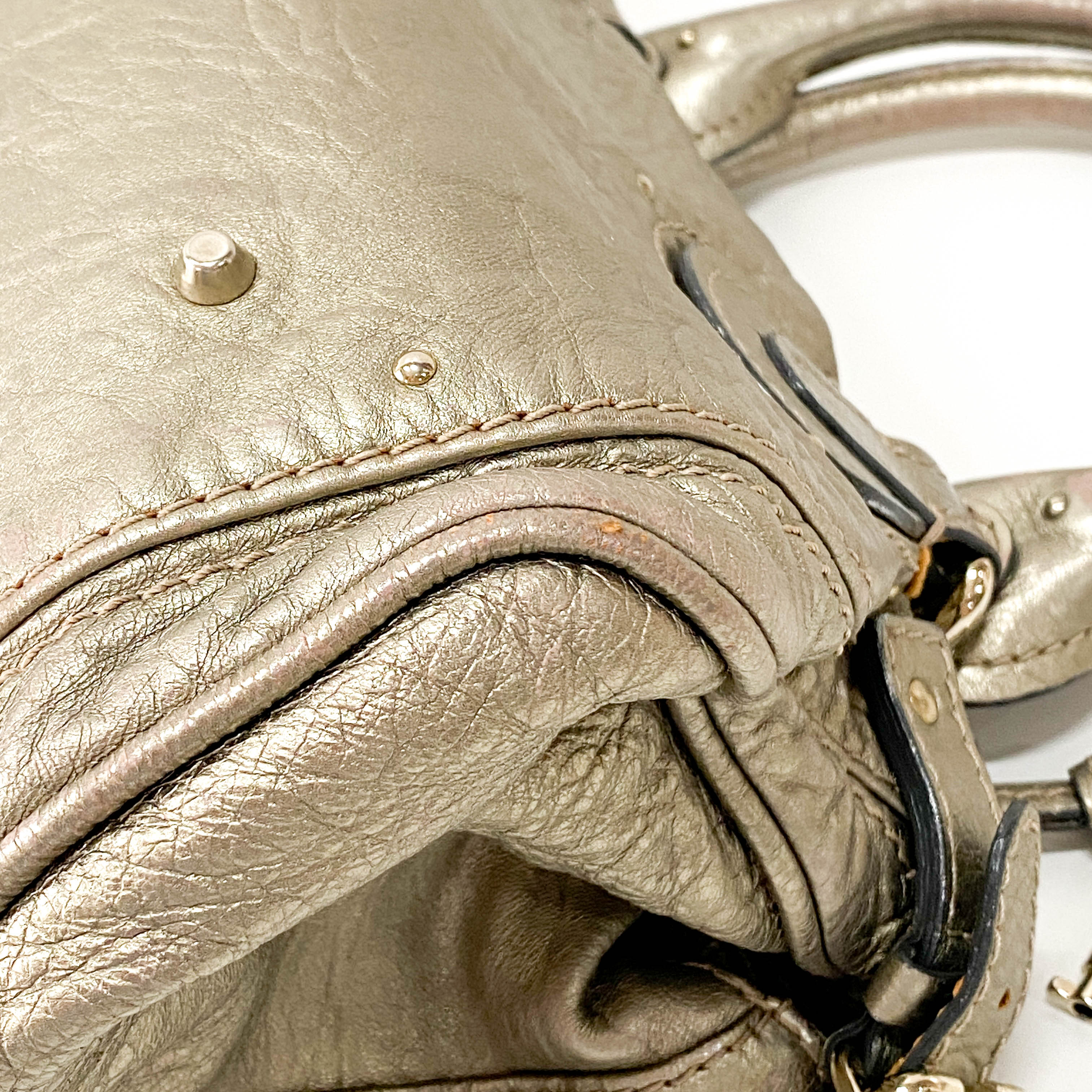 Paddington Gold Leather Shoulder Bag