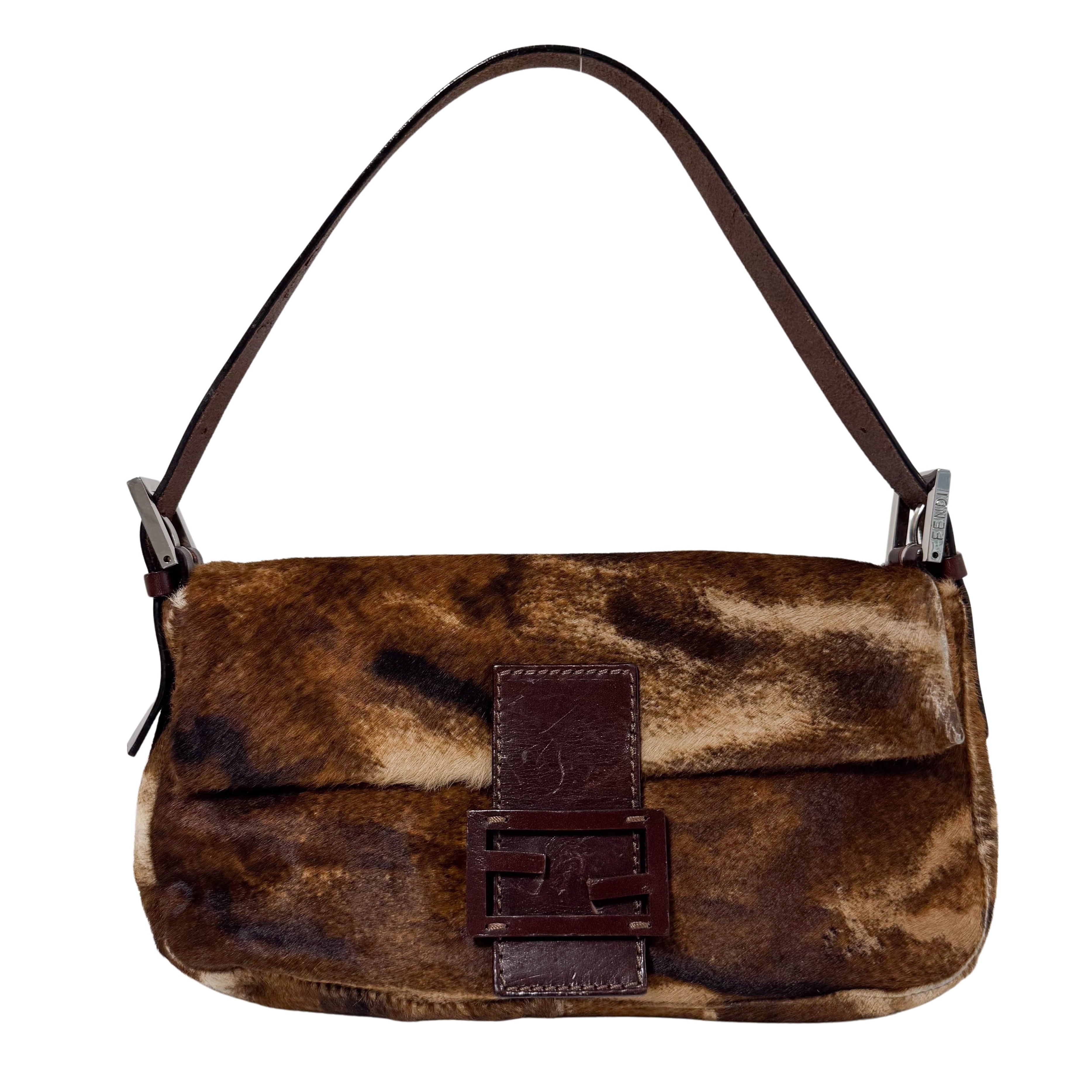 Baguette Brown Pony Hair Shoulder Bag