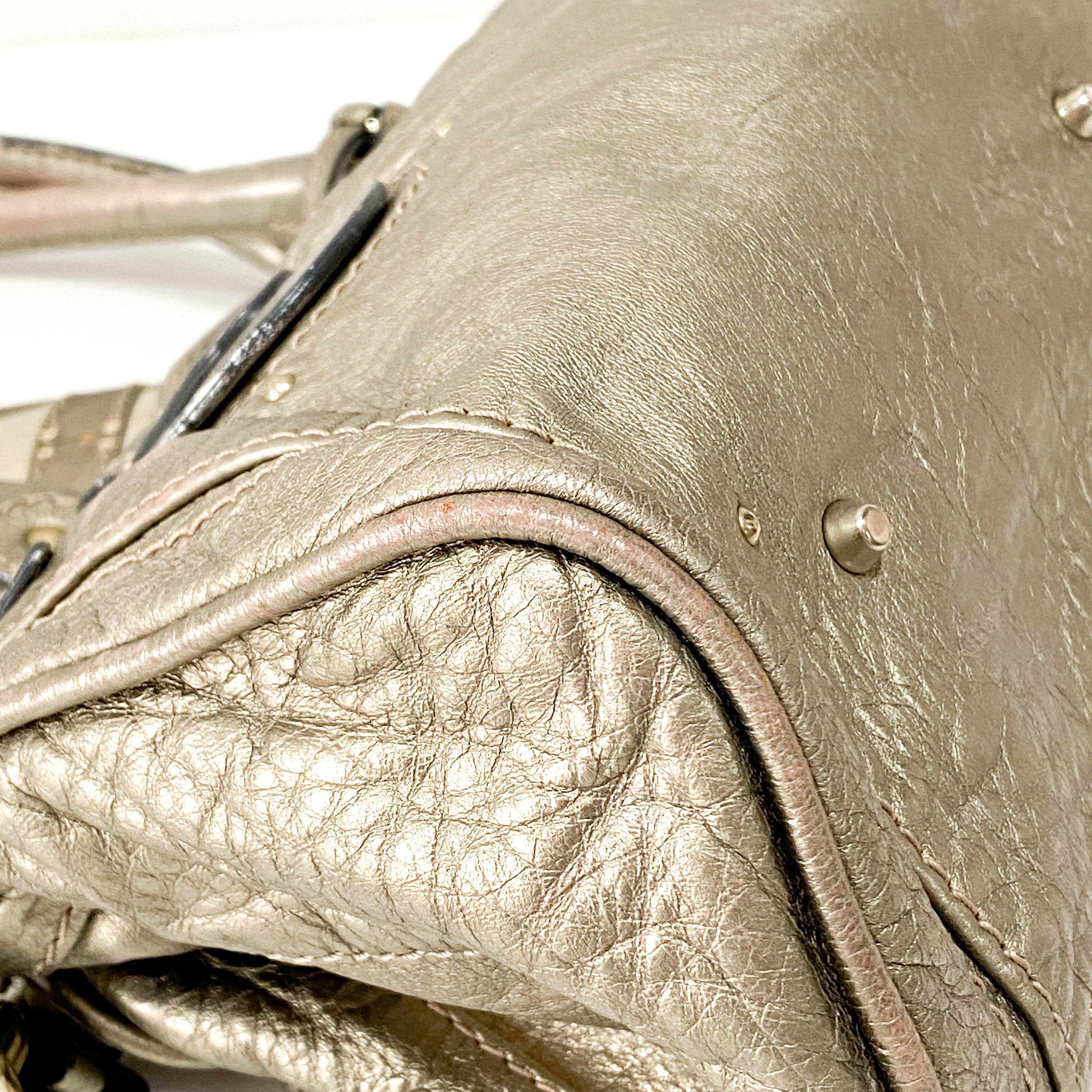 Paddington Gold Leather Shoulder Bag