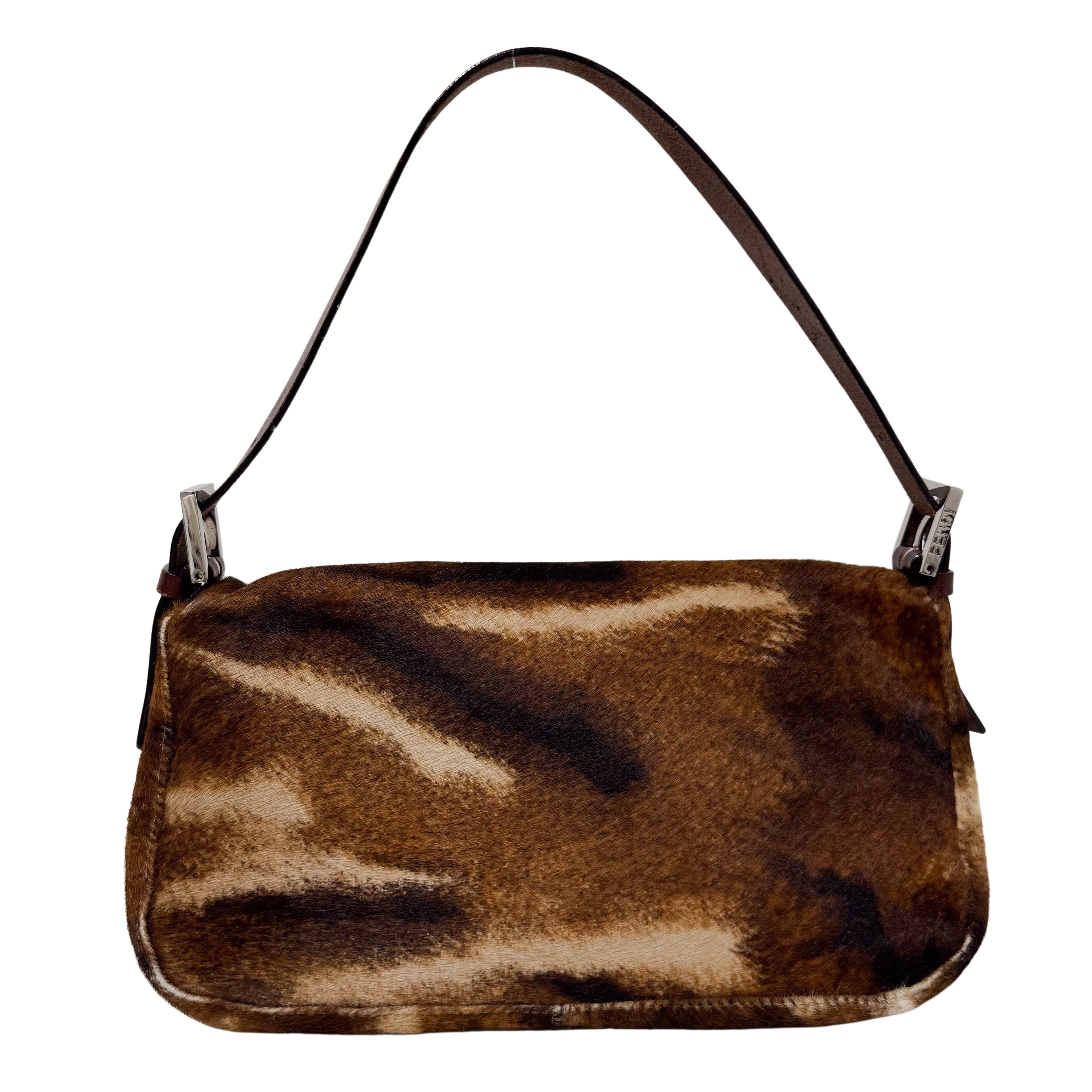 Baguette Brown Pony Hair Shoulder Bag
