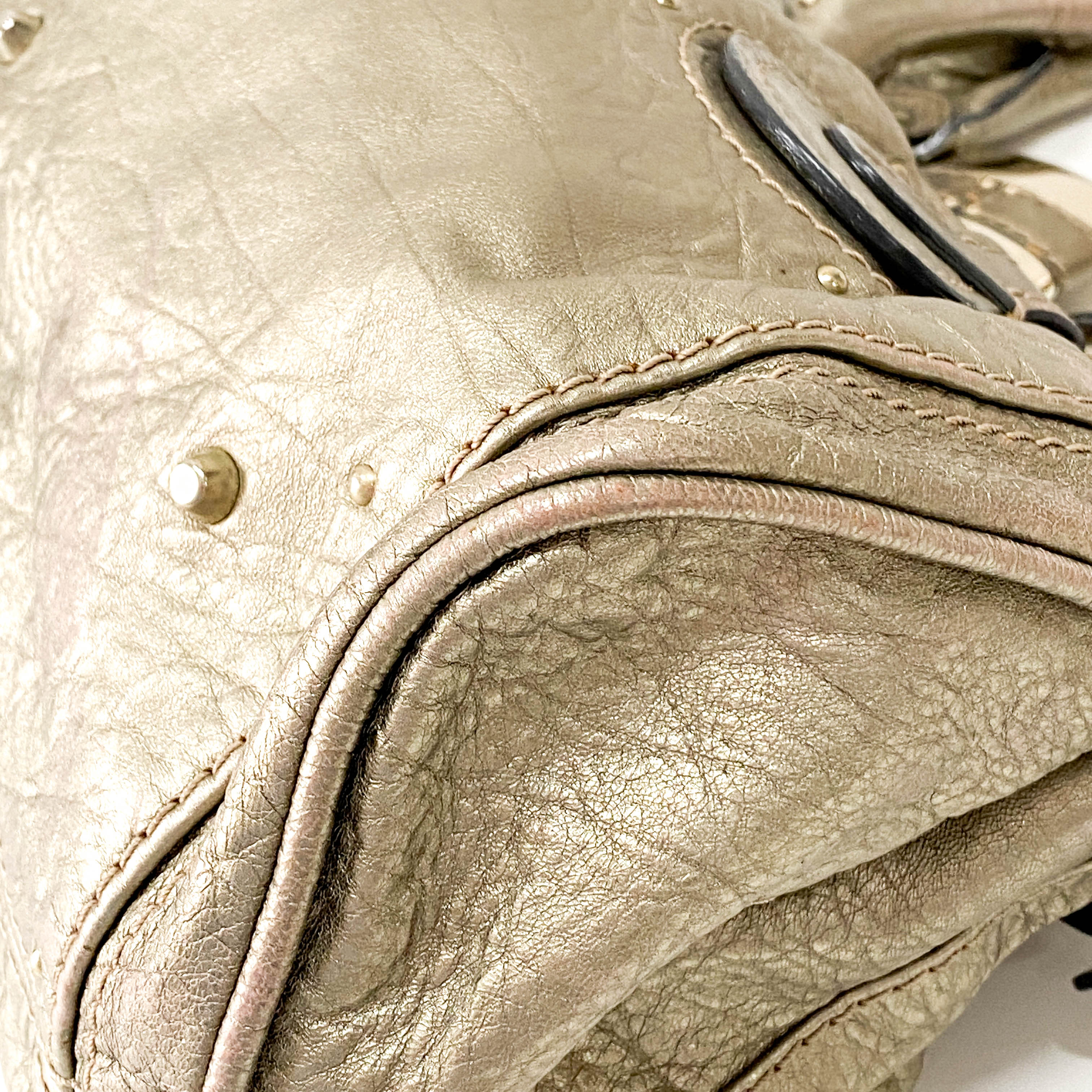 Paddington Gold Leather Shoulder Bag