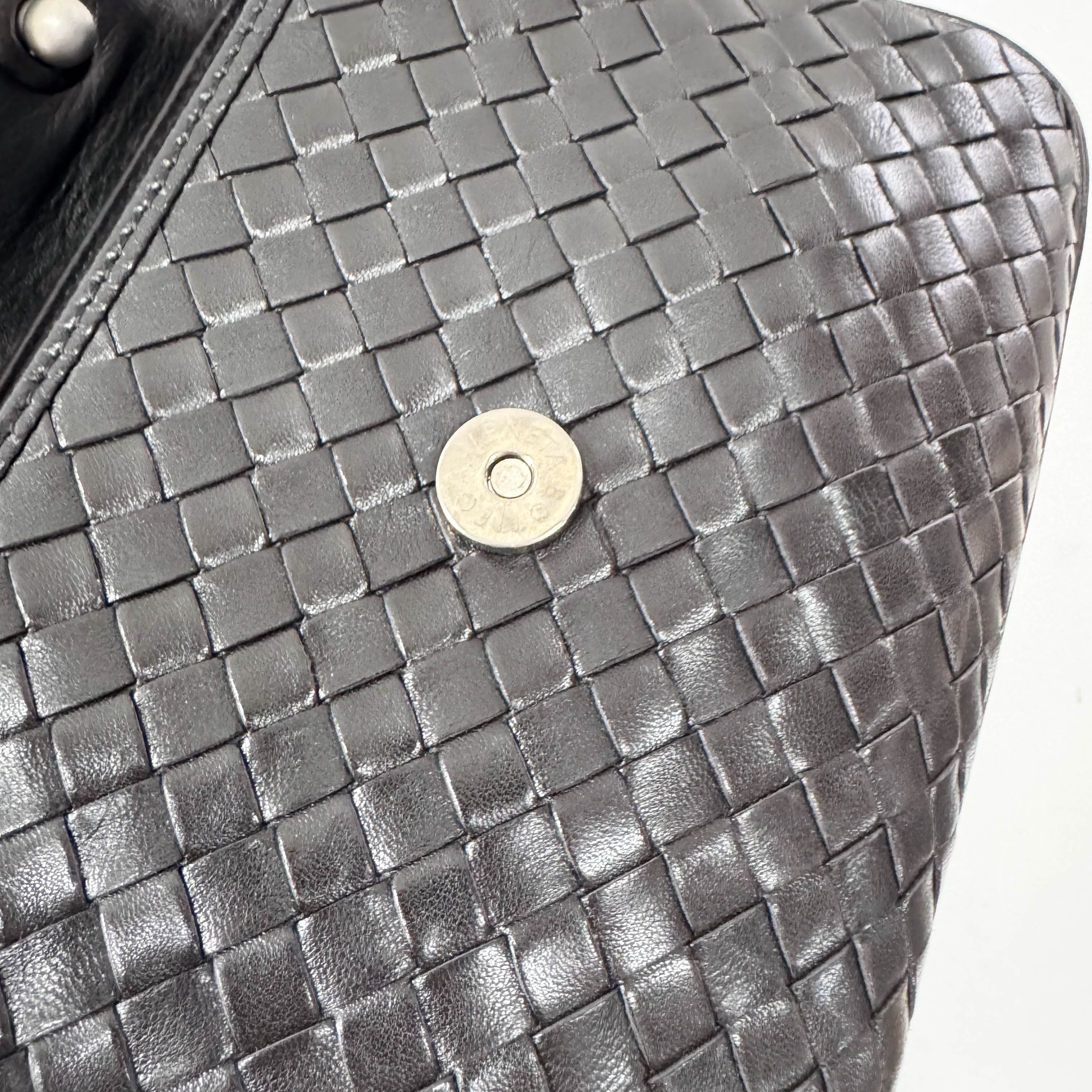 Intrecciato Mini Black Leather Bag