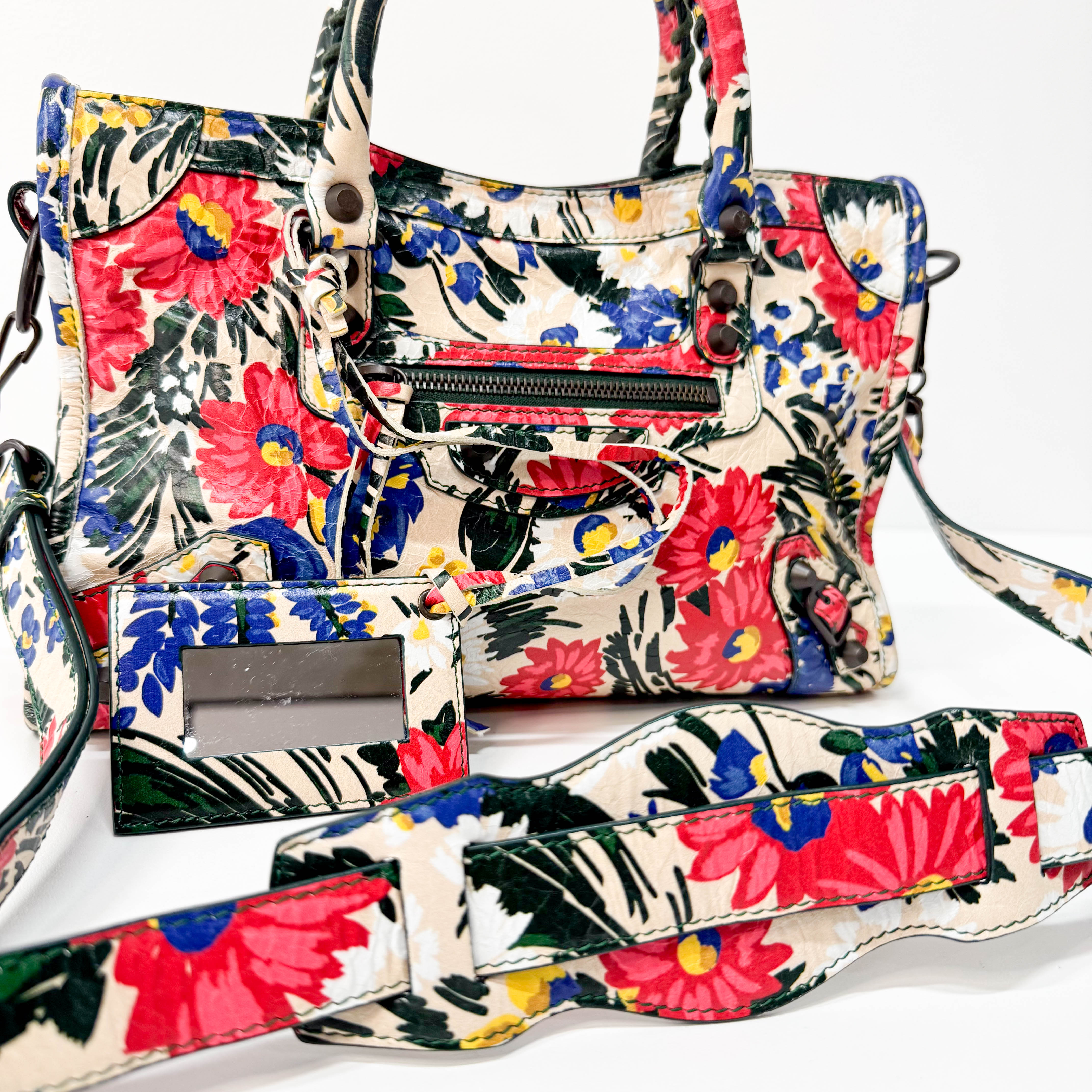 Multicolour Floral Print Motocross City Bag