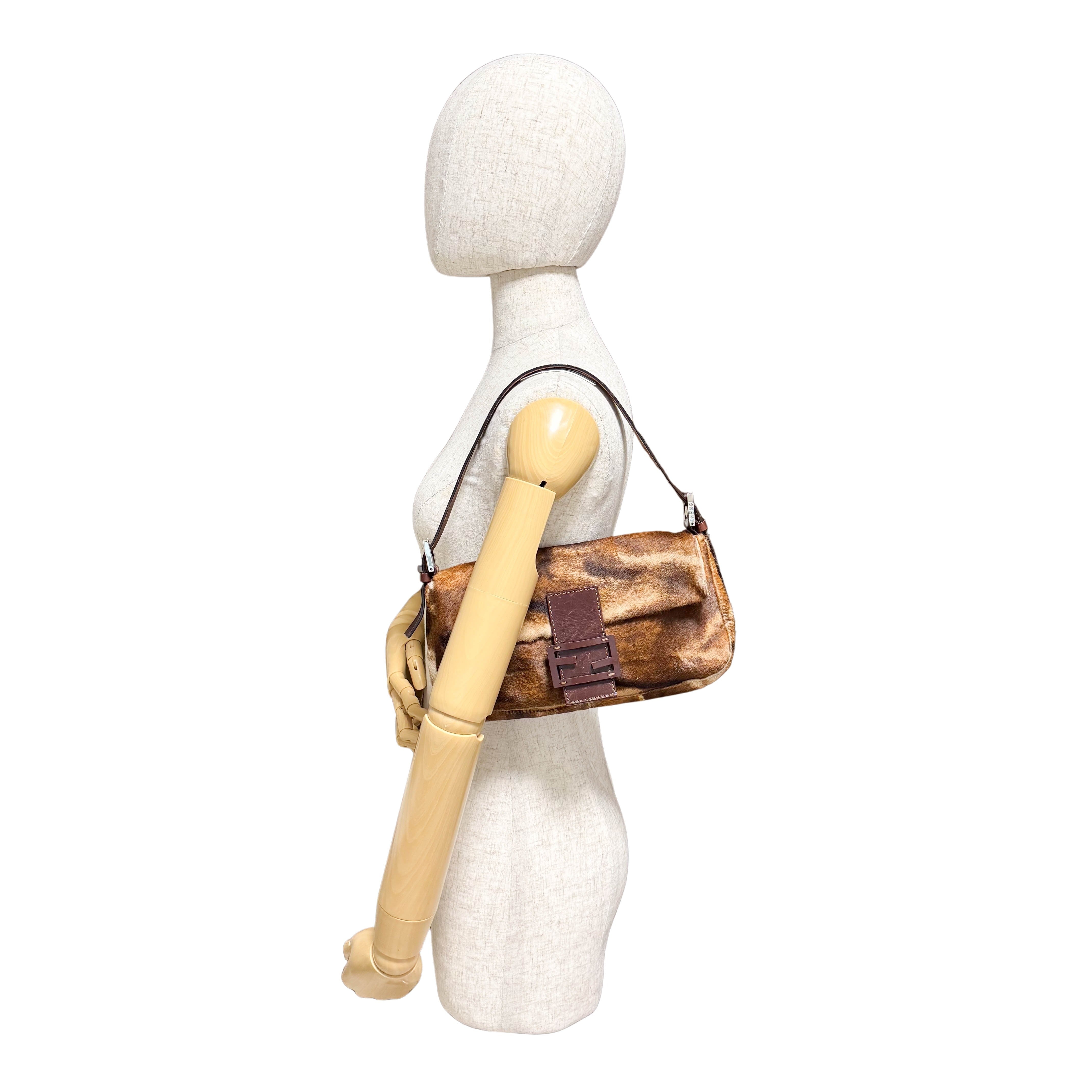 Baguette Brown Pony Hair Shoulder Bag