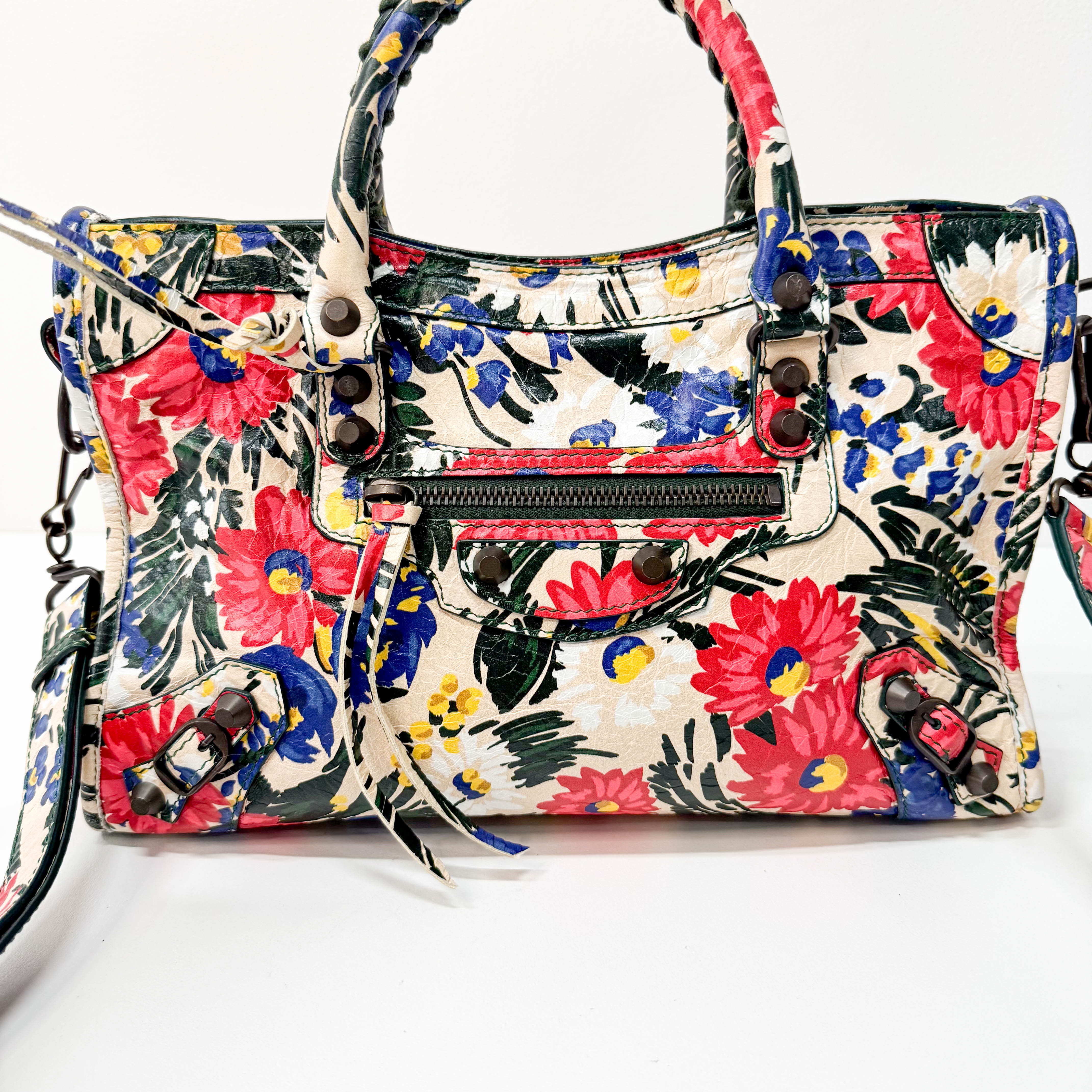 Multicolour Floral Print Motocross City Bag