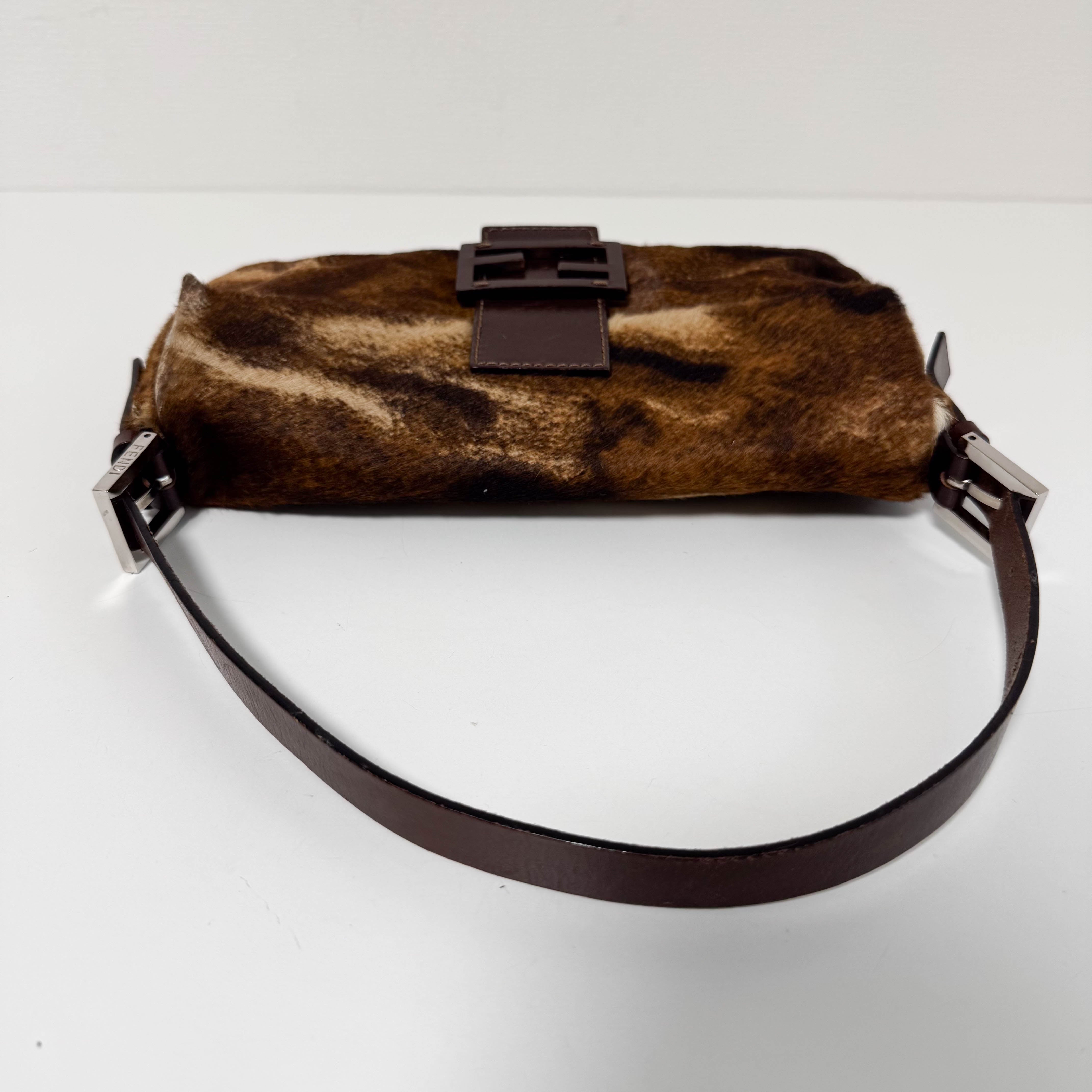 Baguette Brown Pony Hair Shoulder Bag