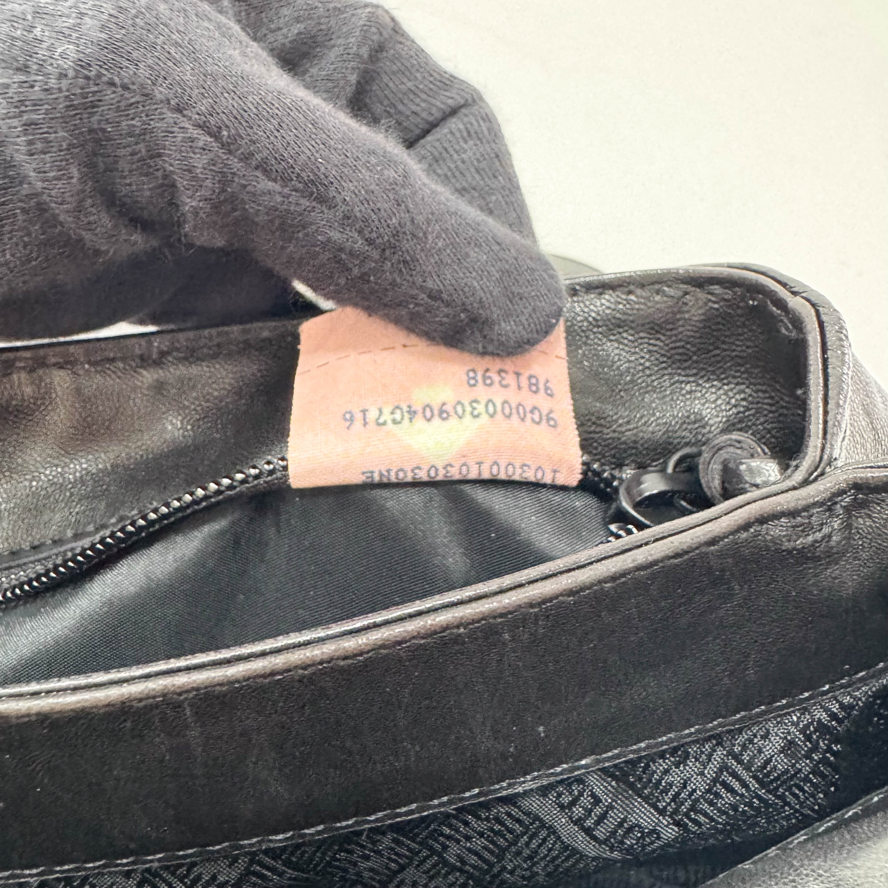 Intrecciato Mini Black Leather Bag