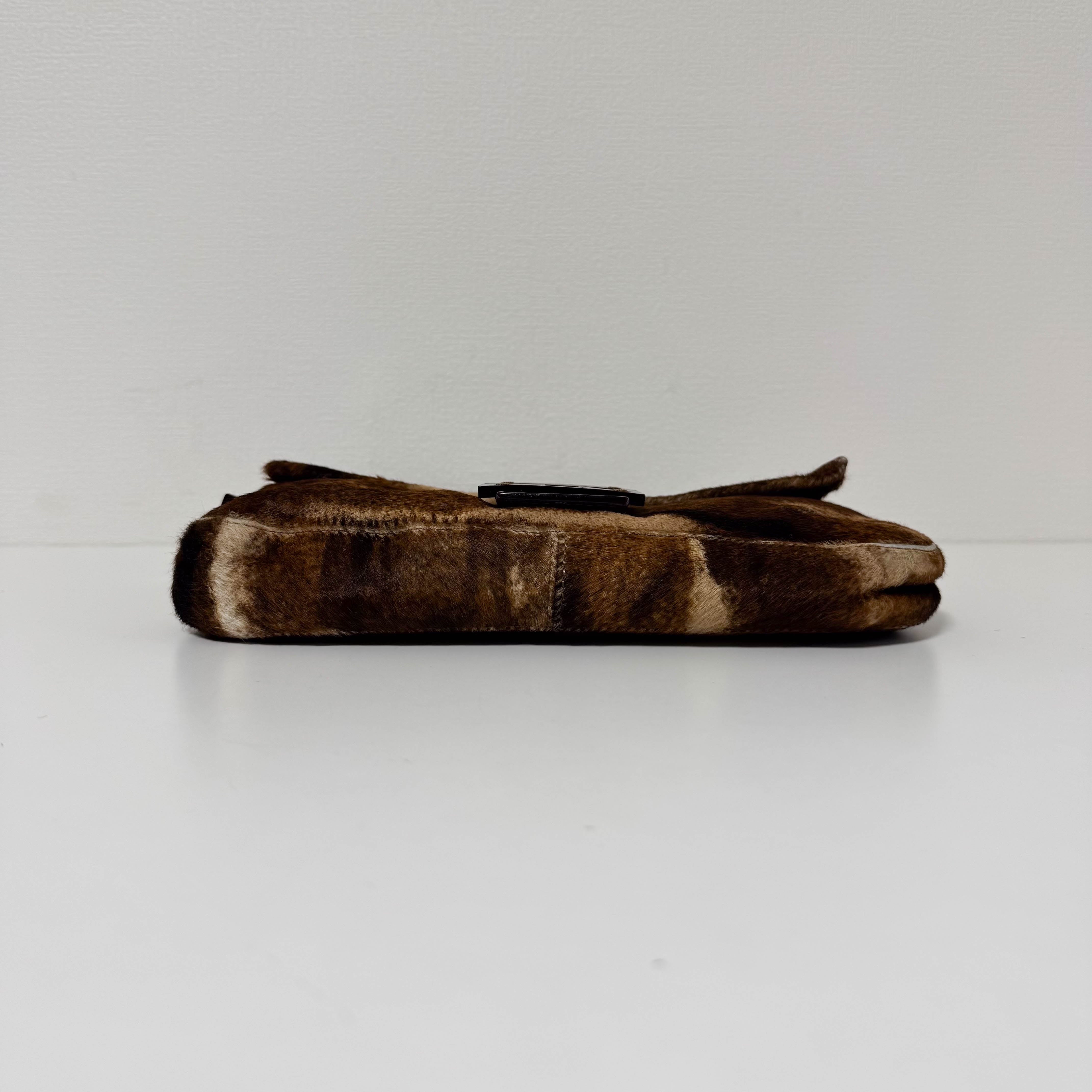 Baguette Brown Pony Hair Shoulder Bag