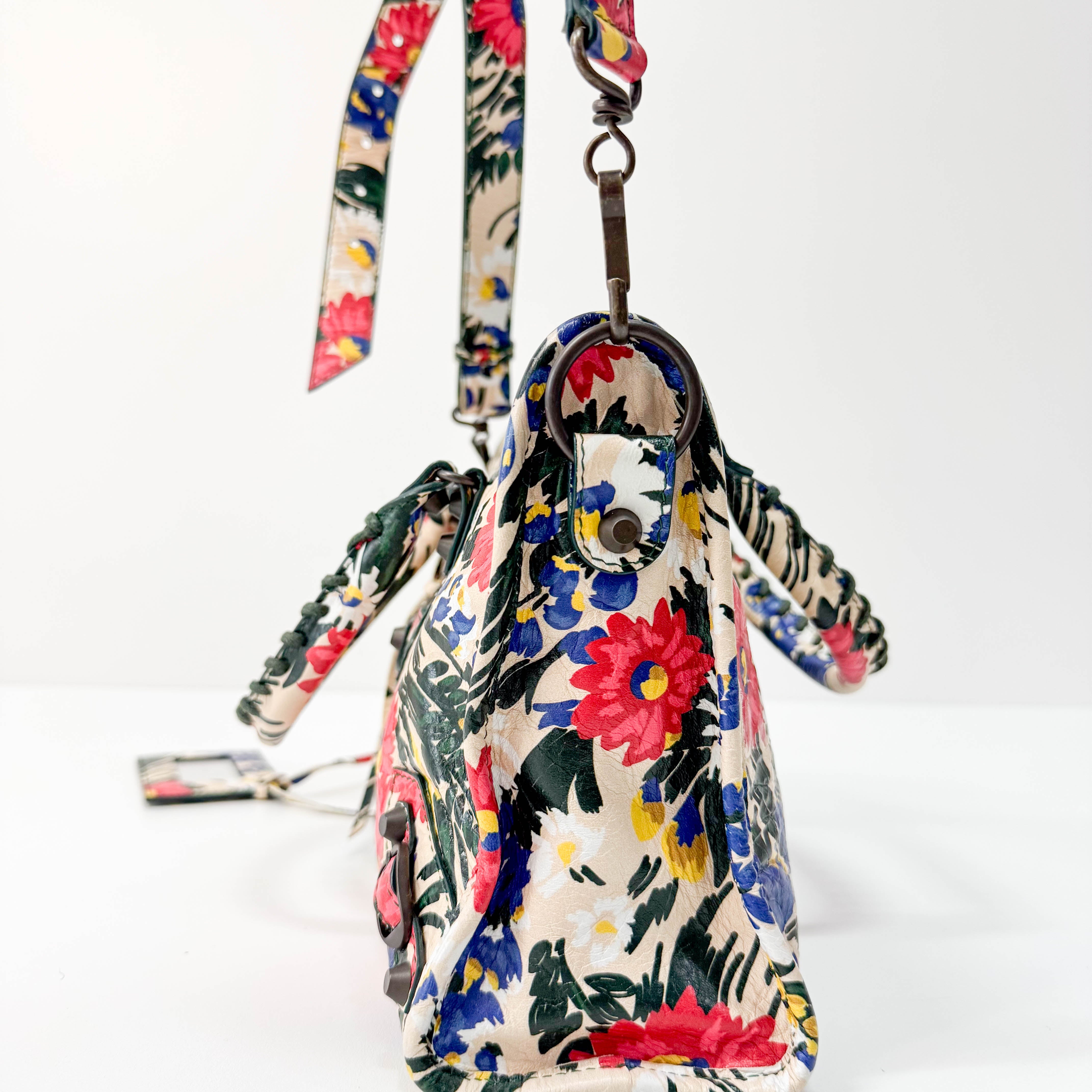 Multicolour Floral Print Motocross City Bag