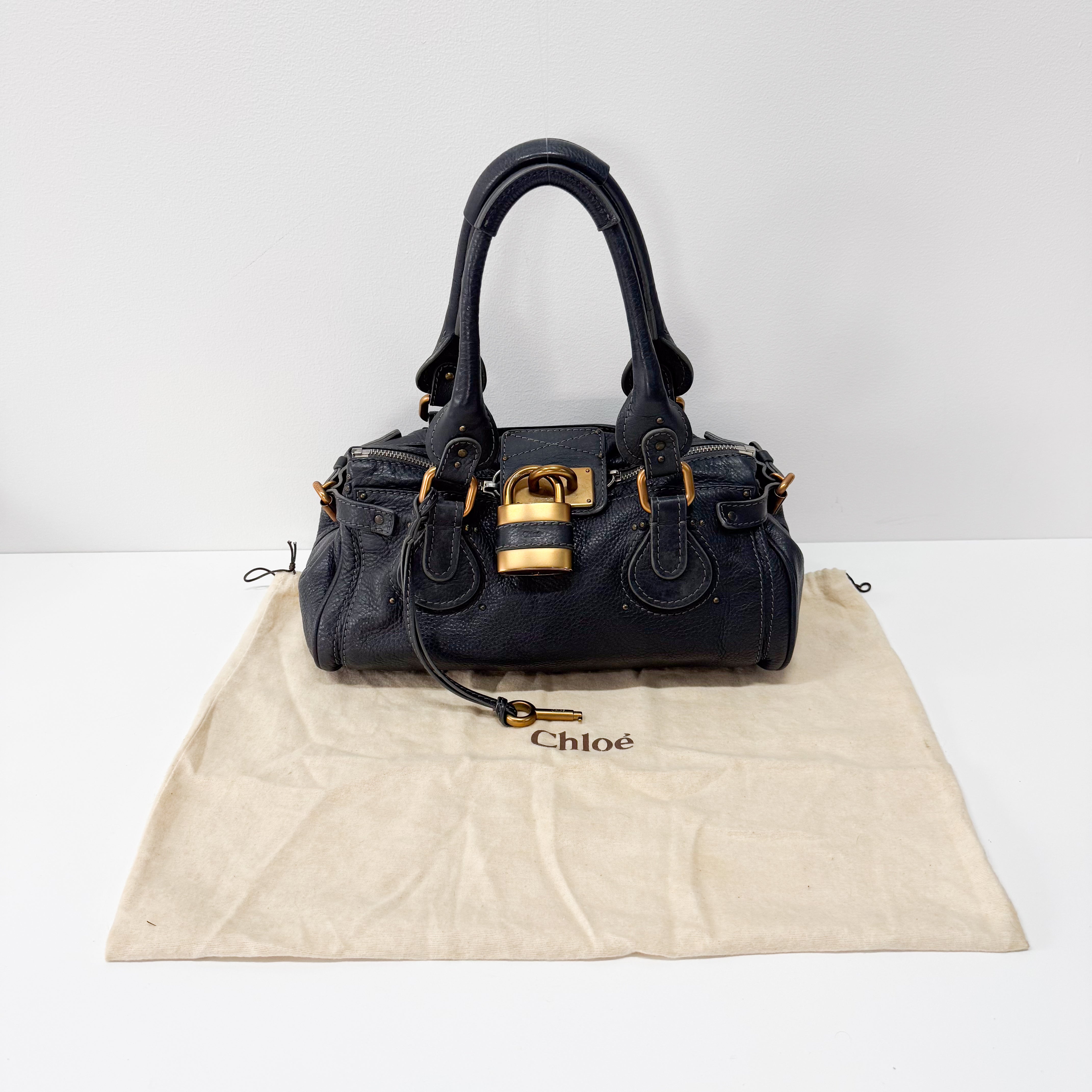 Paddington Charcoal Grey Leather Shoulder Bag