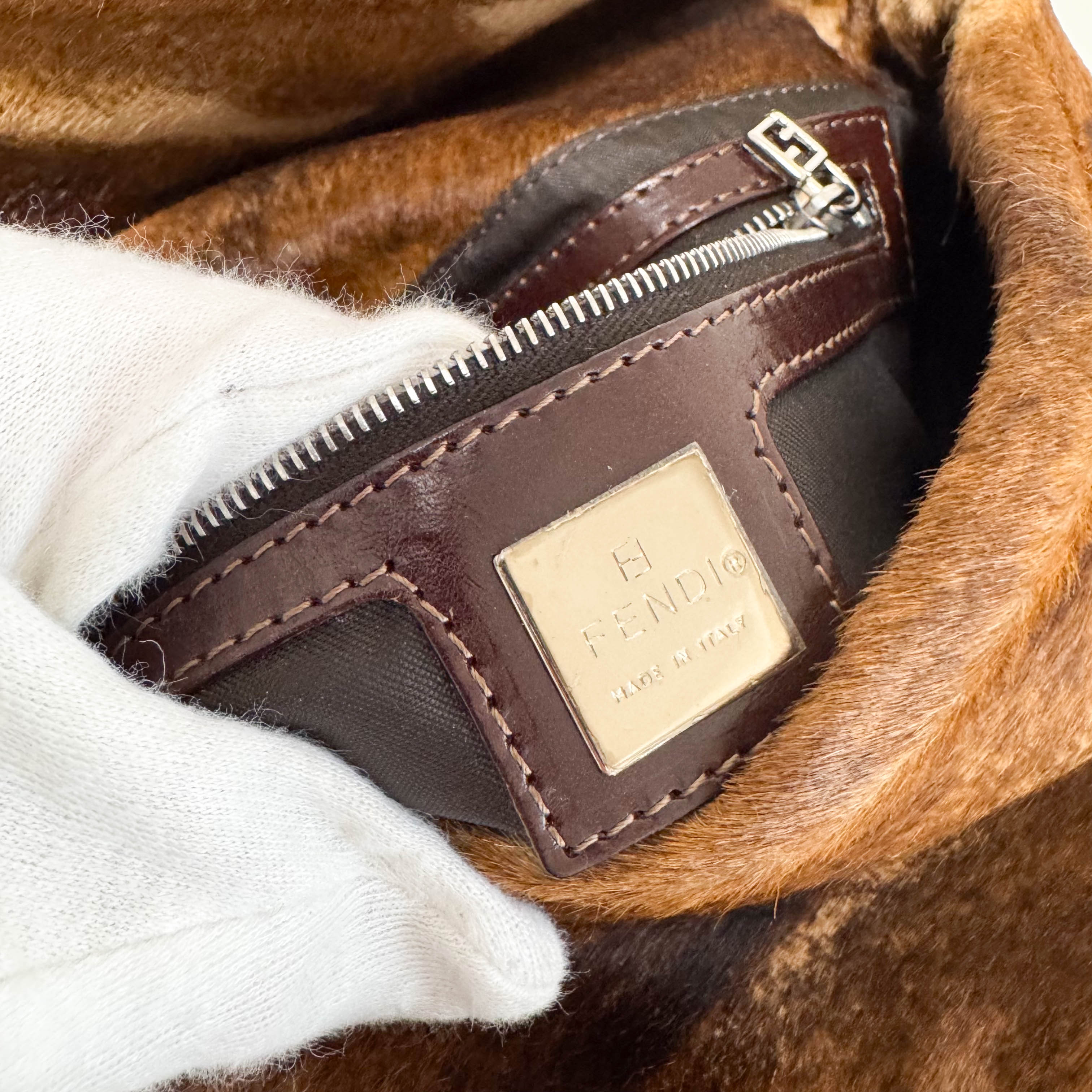 Baguette Brown Pony Hair Shoulder Bag