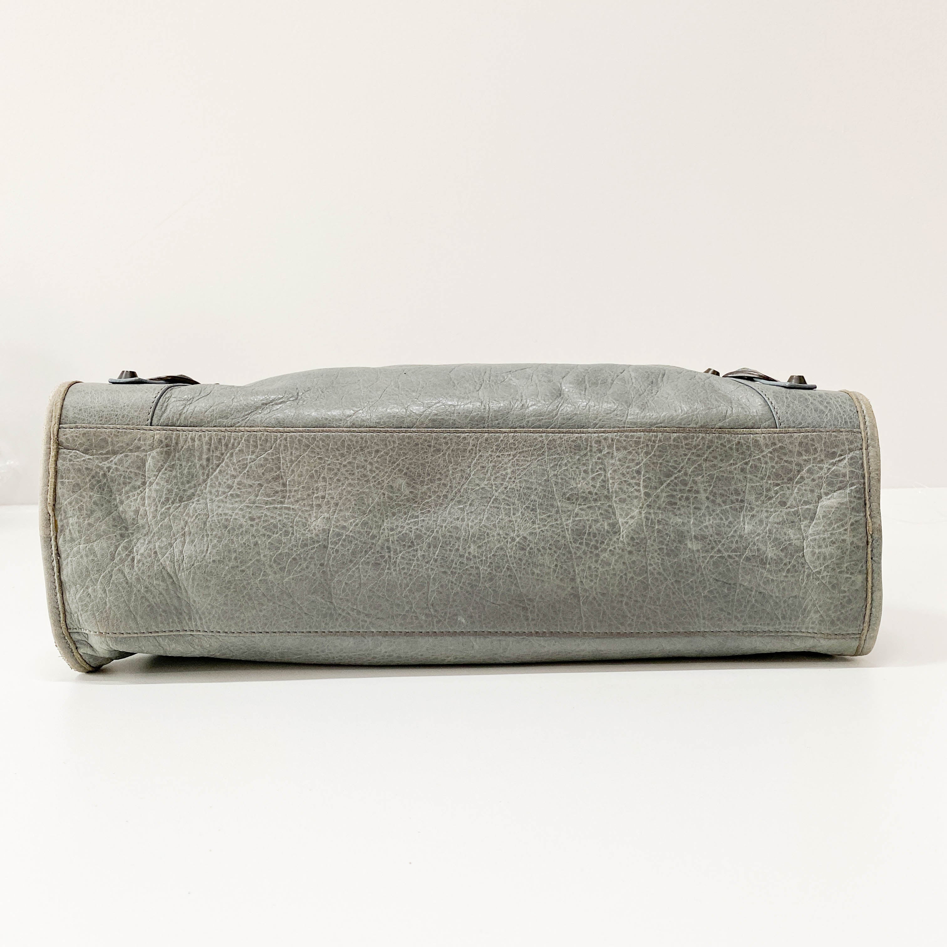 City Grey Leather Two Way Bag