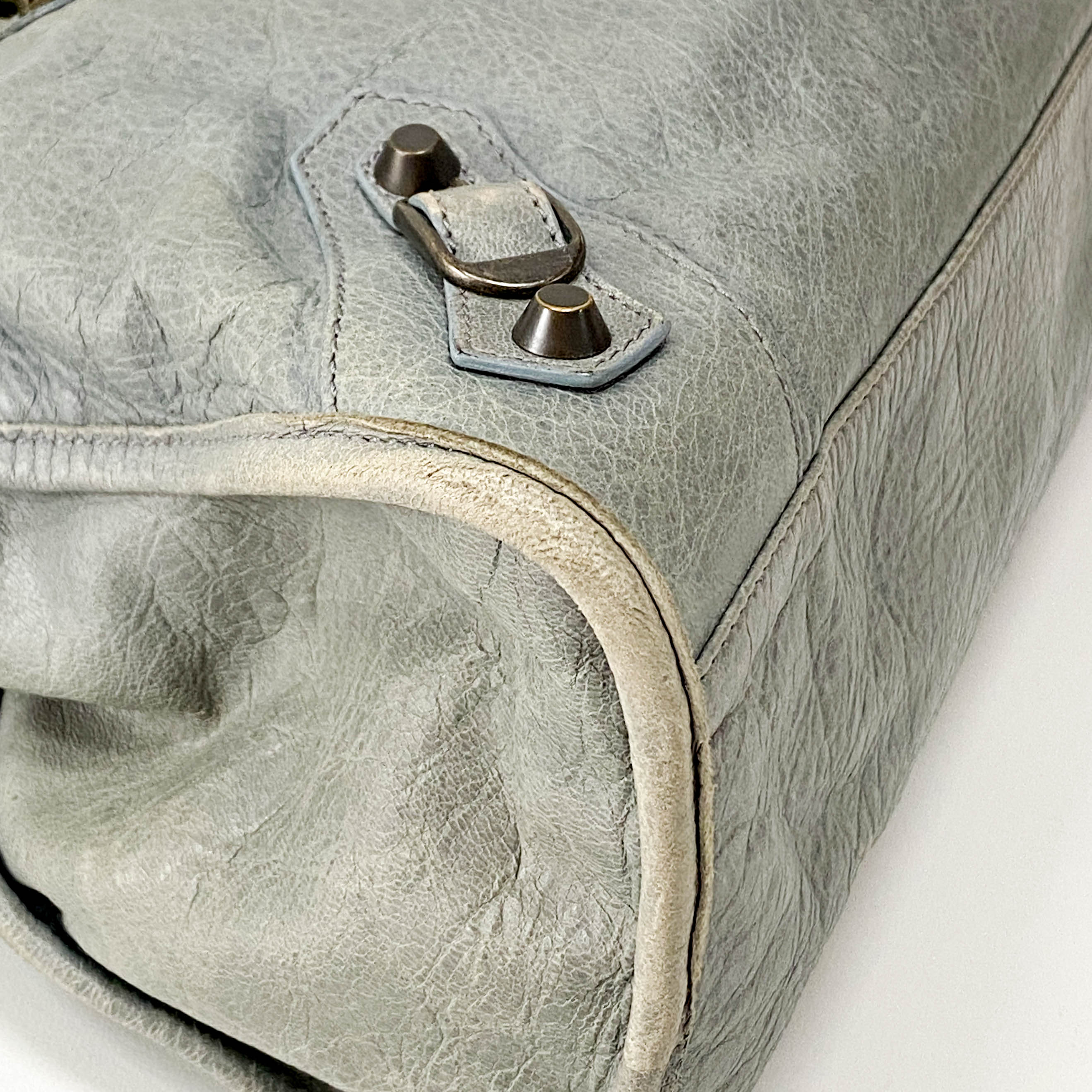 City Grey Leather Two Way Bag