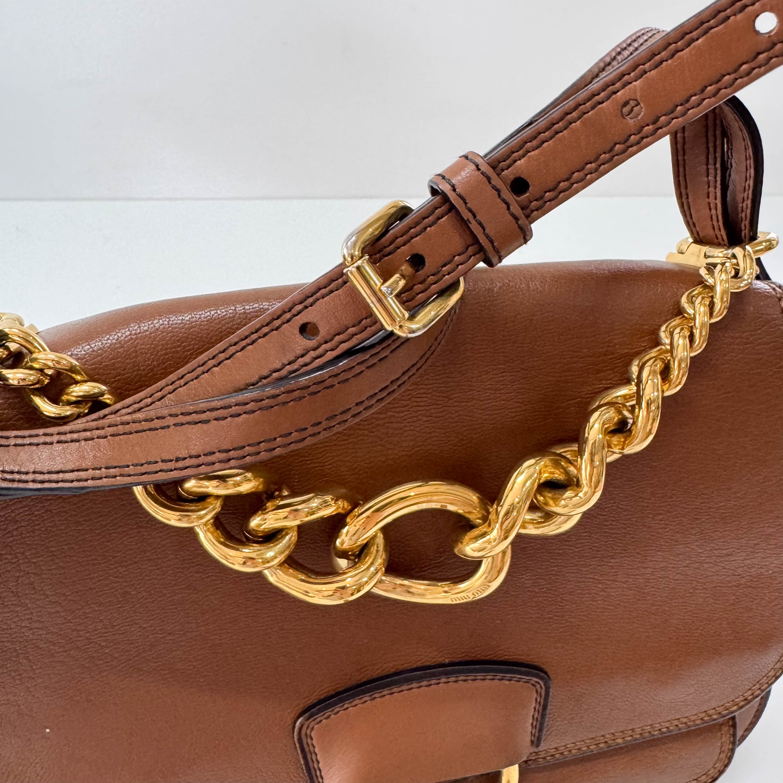 miu miu ブラウンレザーバッグ MIU MIU Brown Leather Bag – HIVE PRELOVED