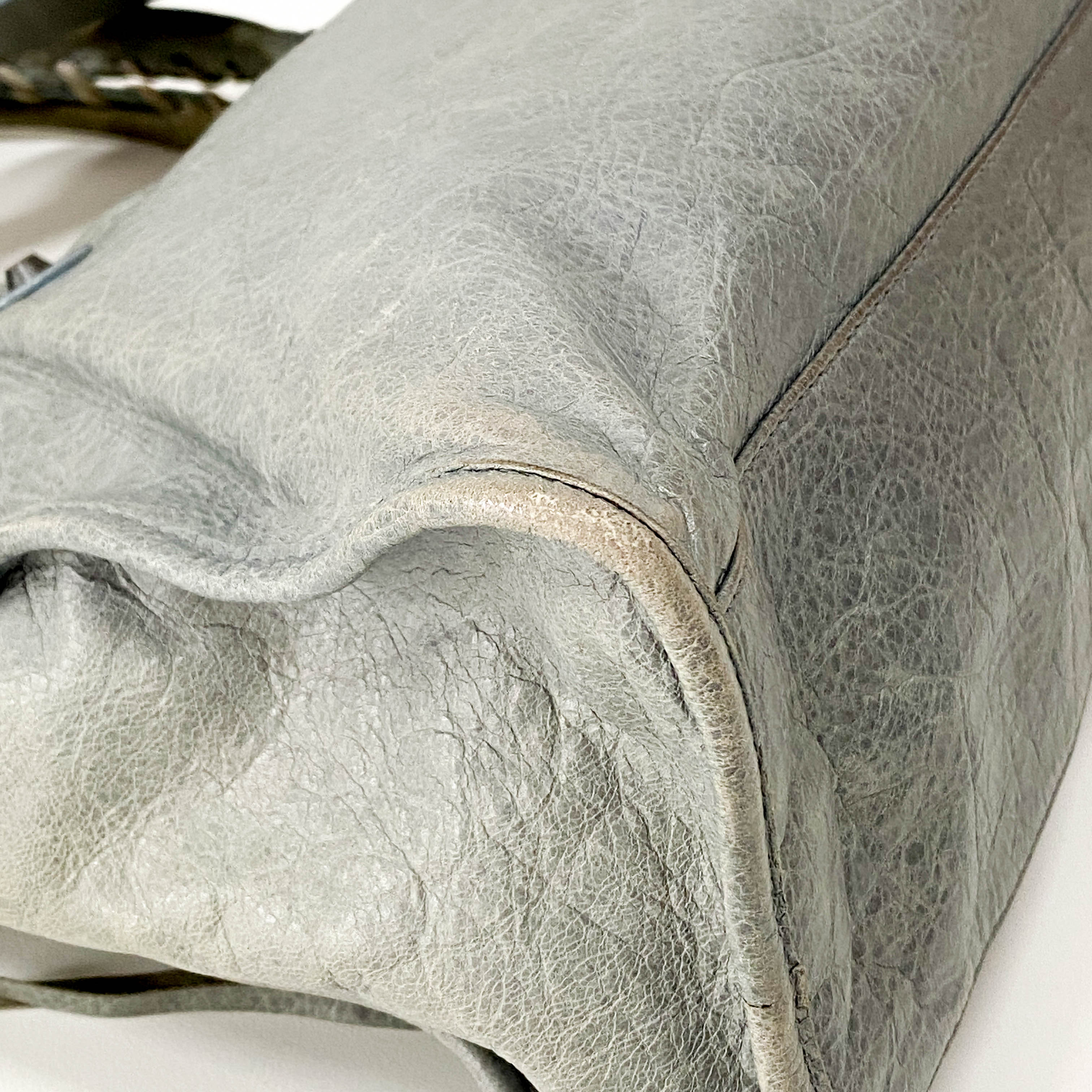 City Grey Leather Two Way Bag