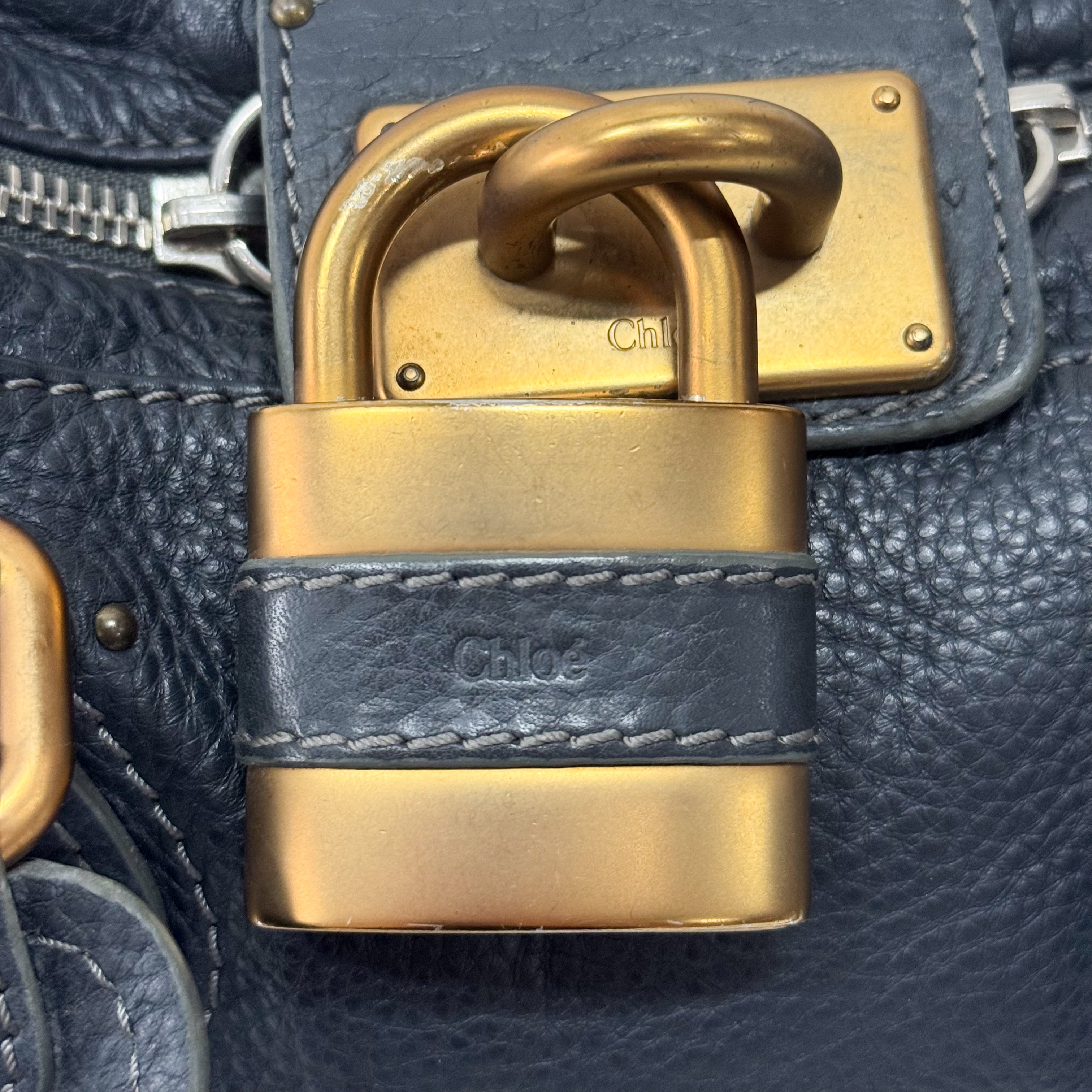 Paddington Charcoal Grey Leather Shoulder Bag