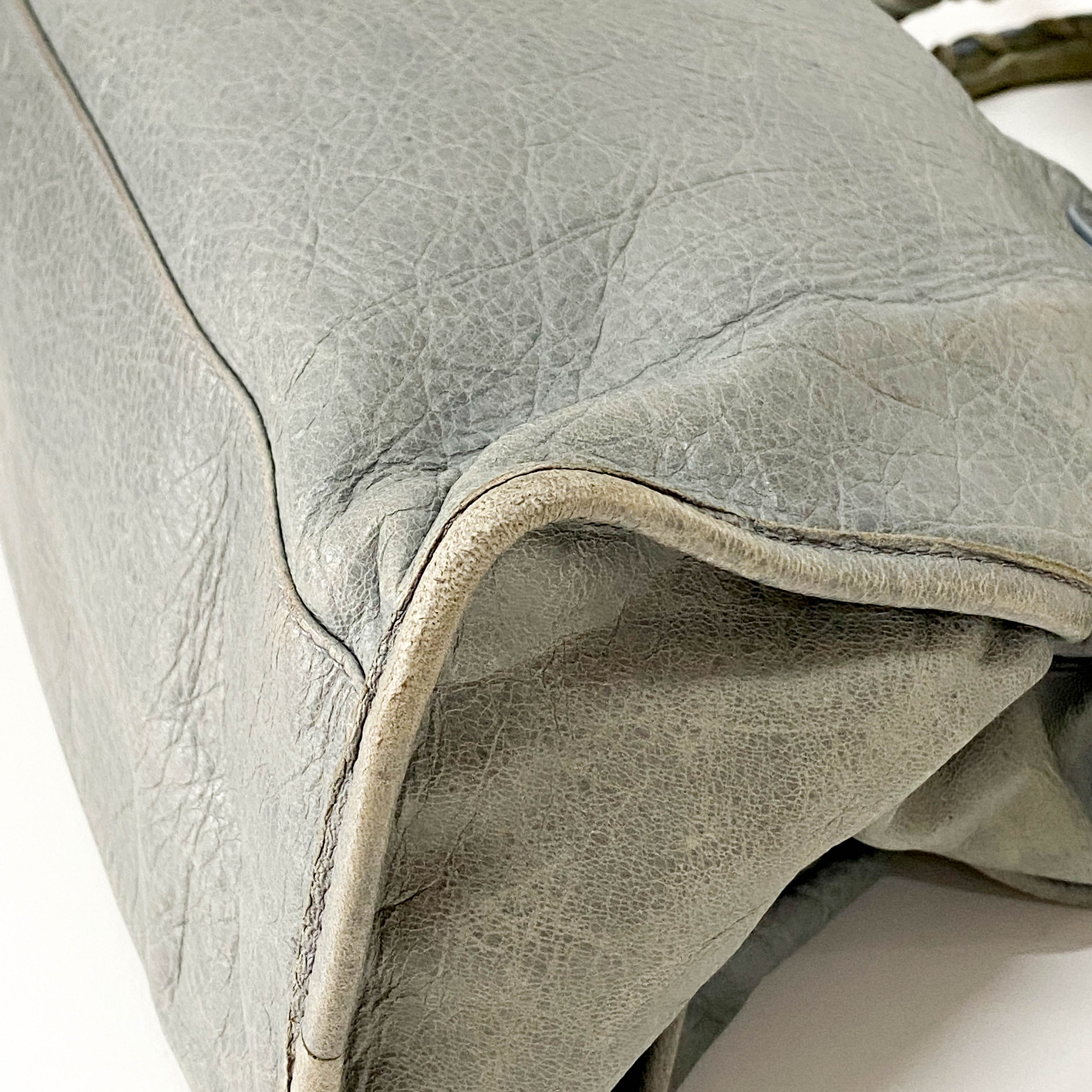 City Grey Leather Two Way Bag