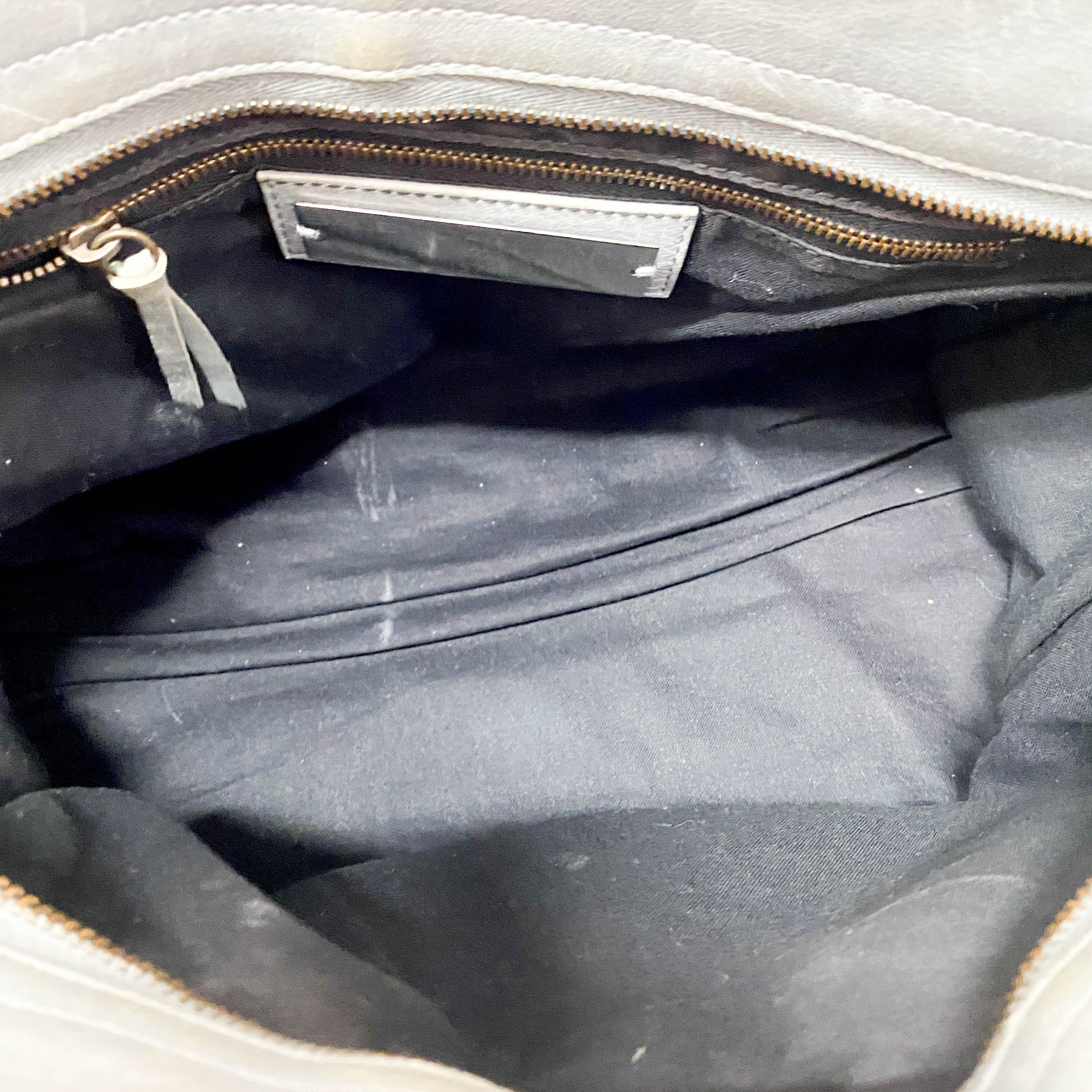 City Grey Leather Two Way Bag