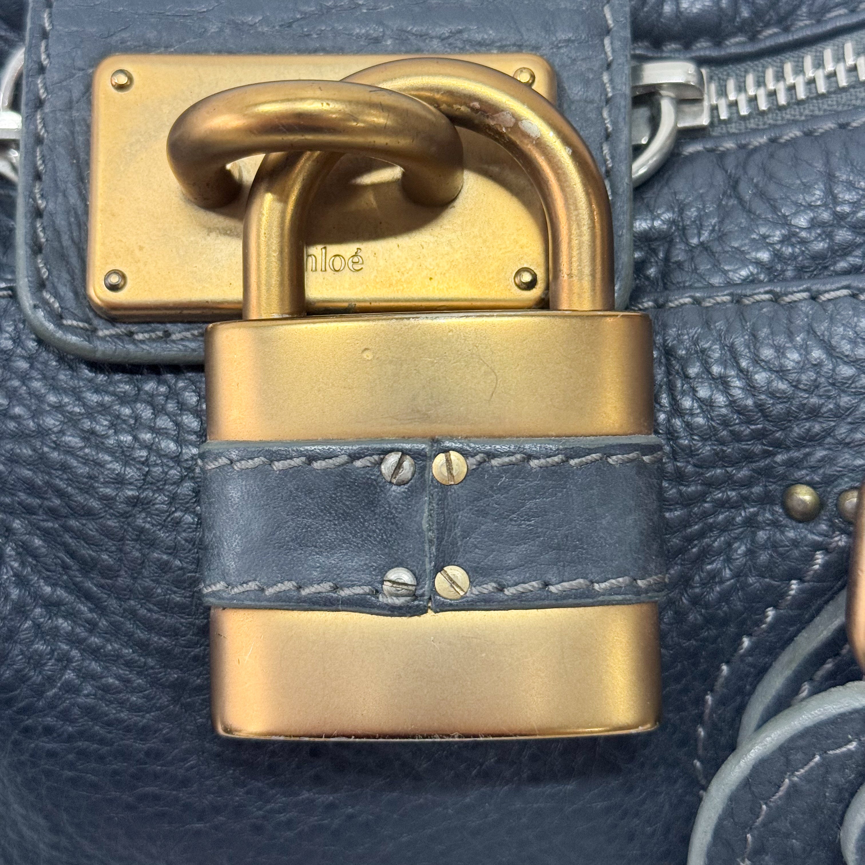 Paddington Charcoal Grey Leather Shoulder Bag