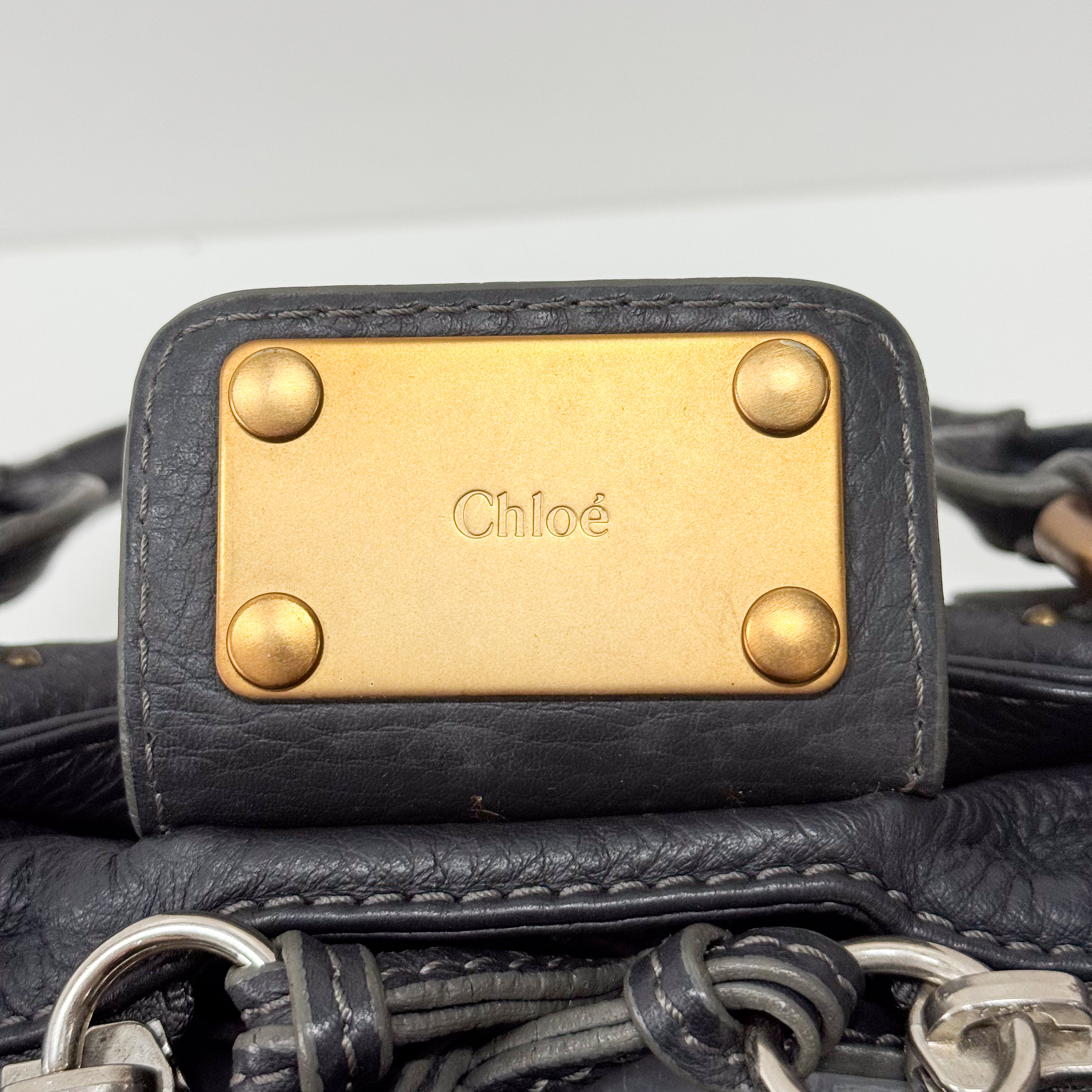 Paddington Charcoal Grey Leather Shoulder Bag