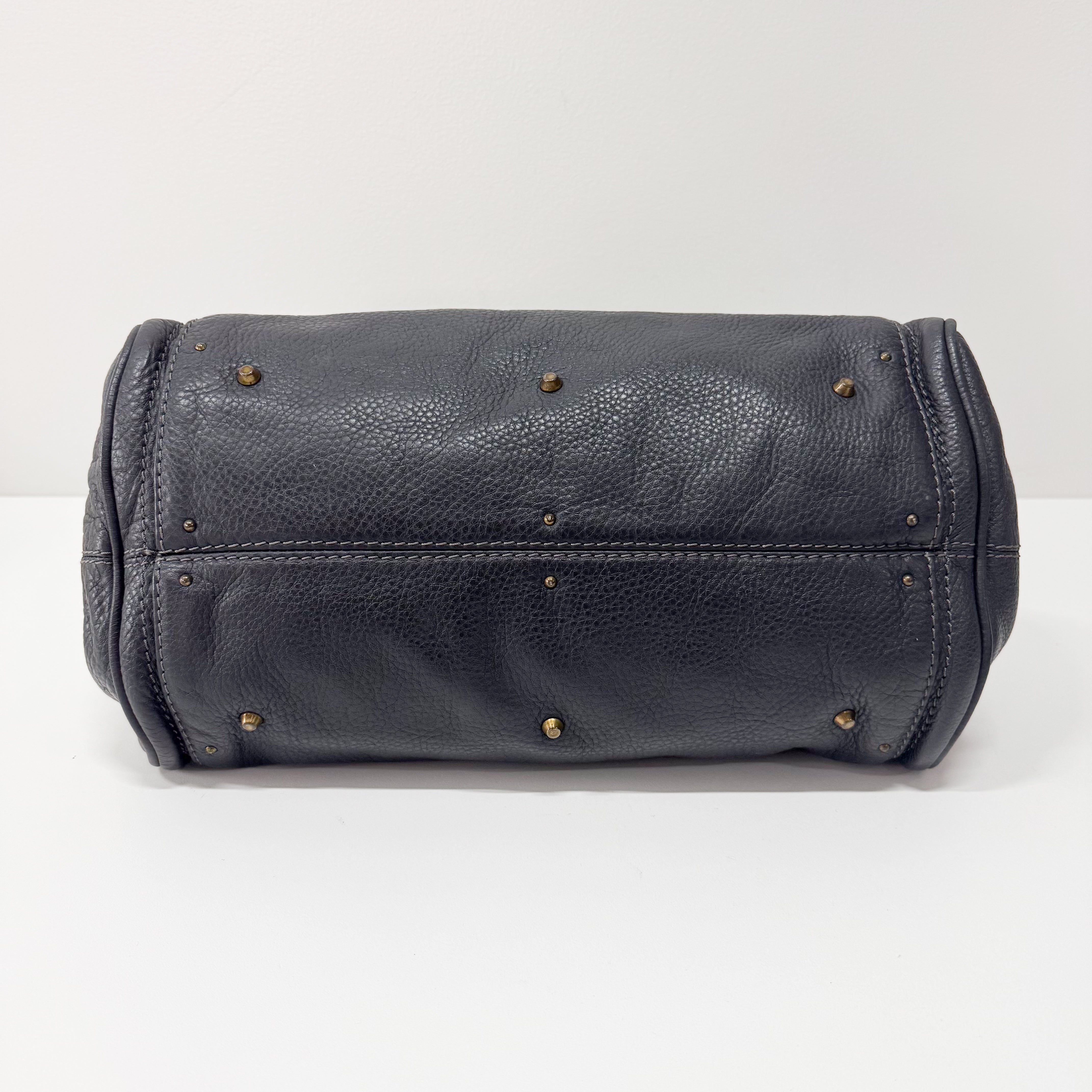 Paddington Charcoal Grey Leather Shoulder Bag