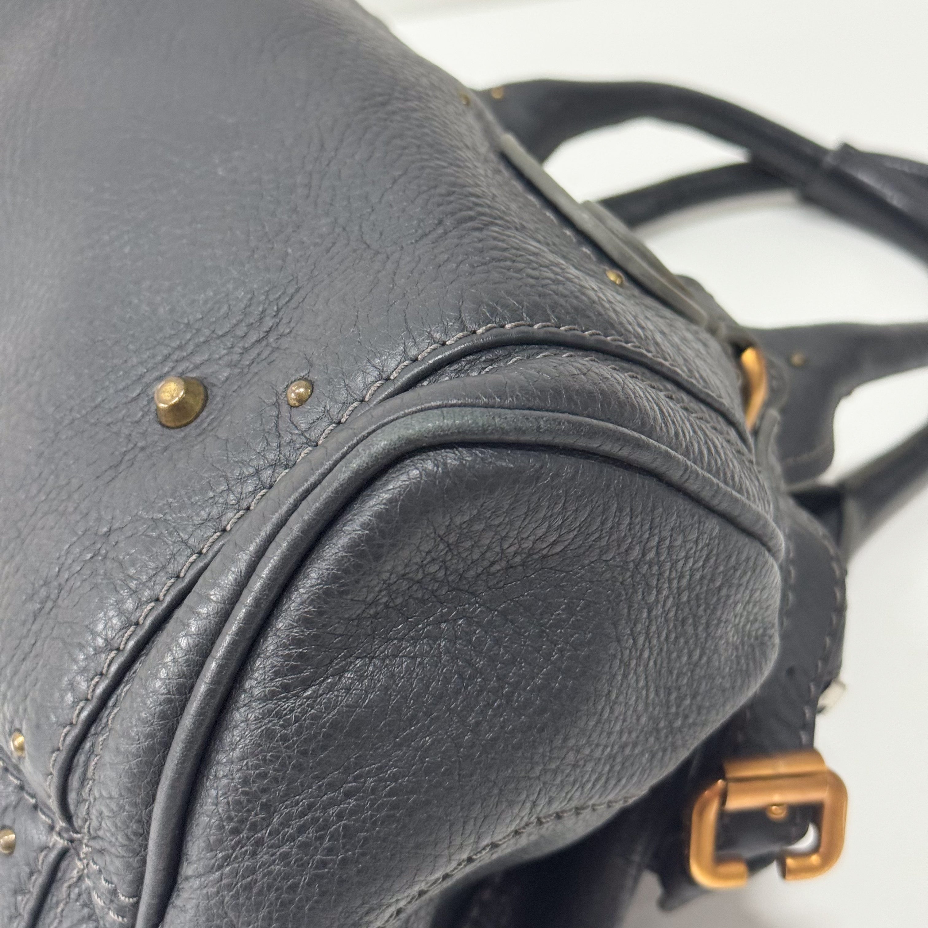 Paddington Charcoal Grey Leather Shoulder Bag