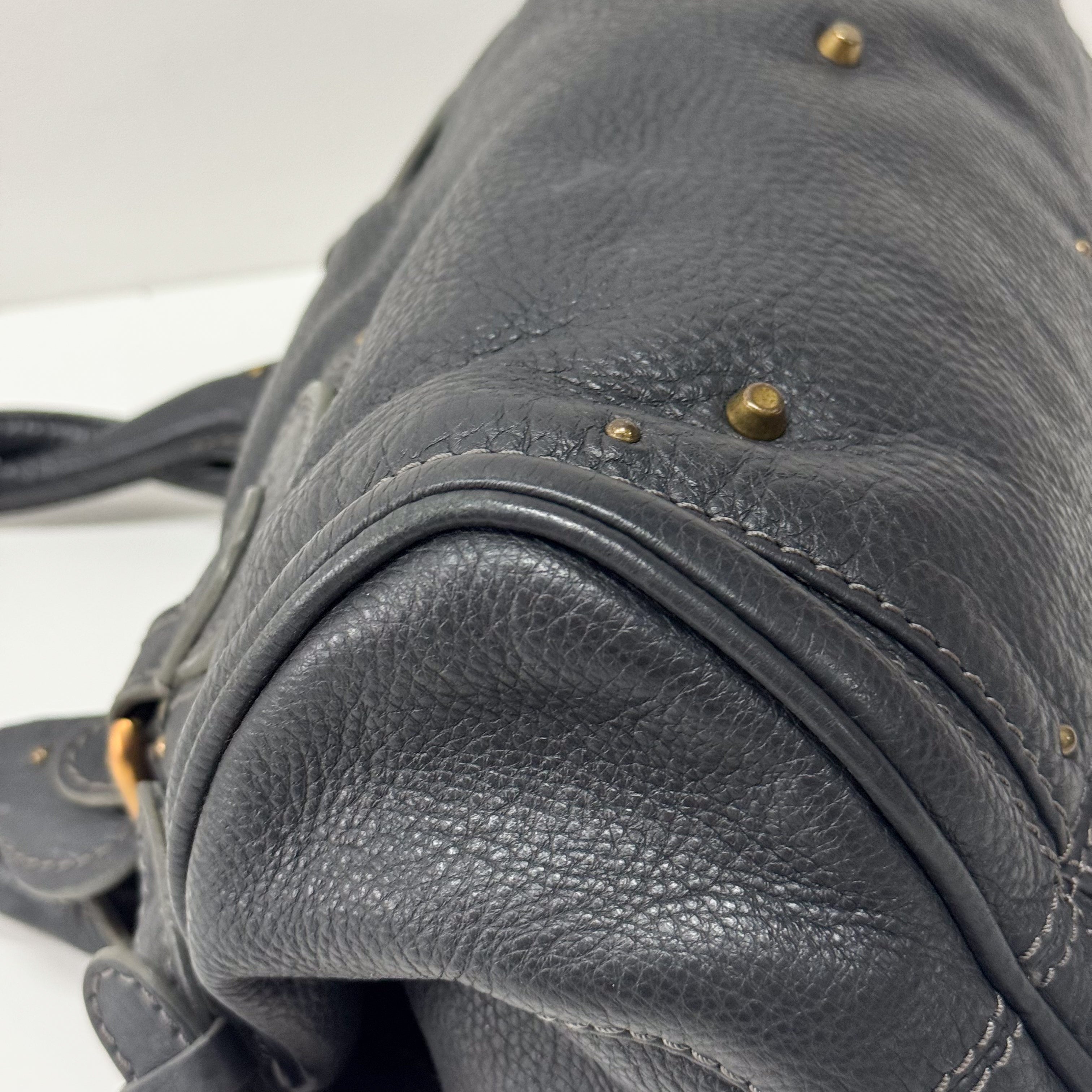 Paddington Charcoal Grey Leather Shoulder Bag