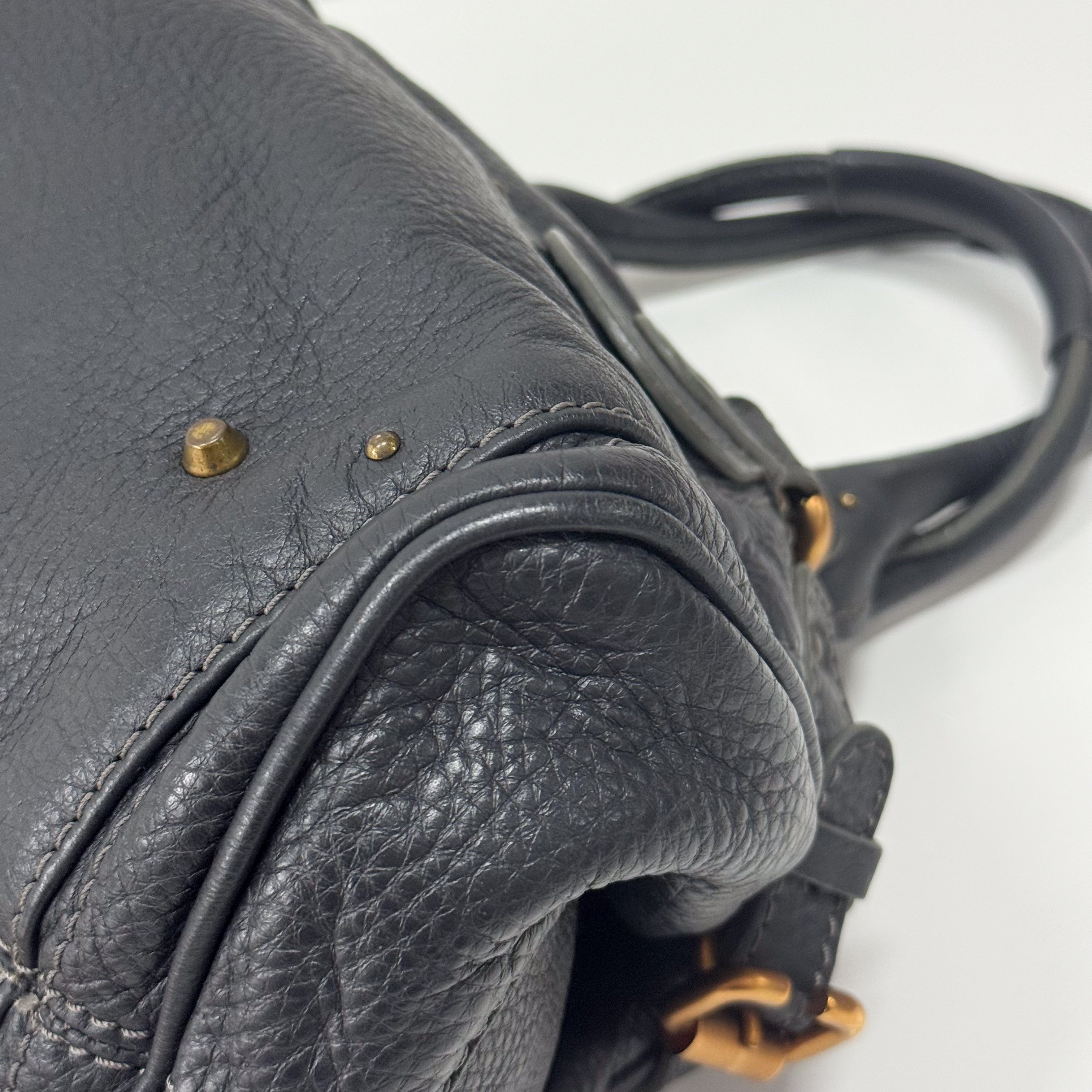 Paddington Charcoal Grey Leather Shoulder Bag