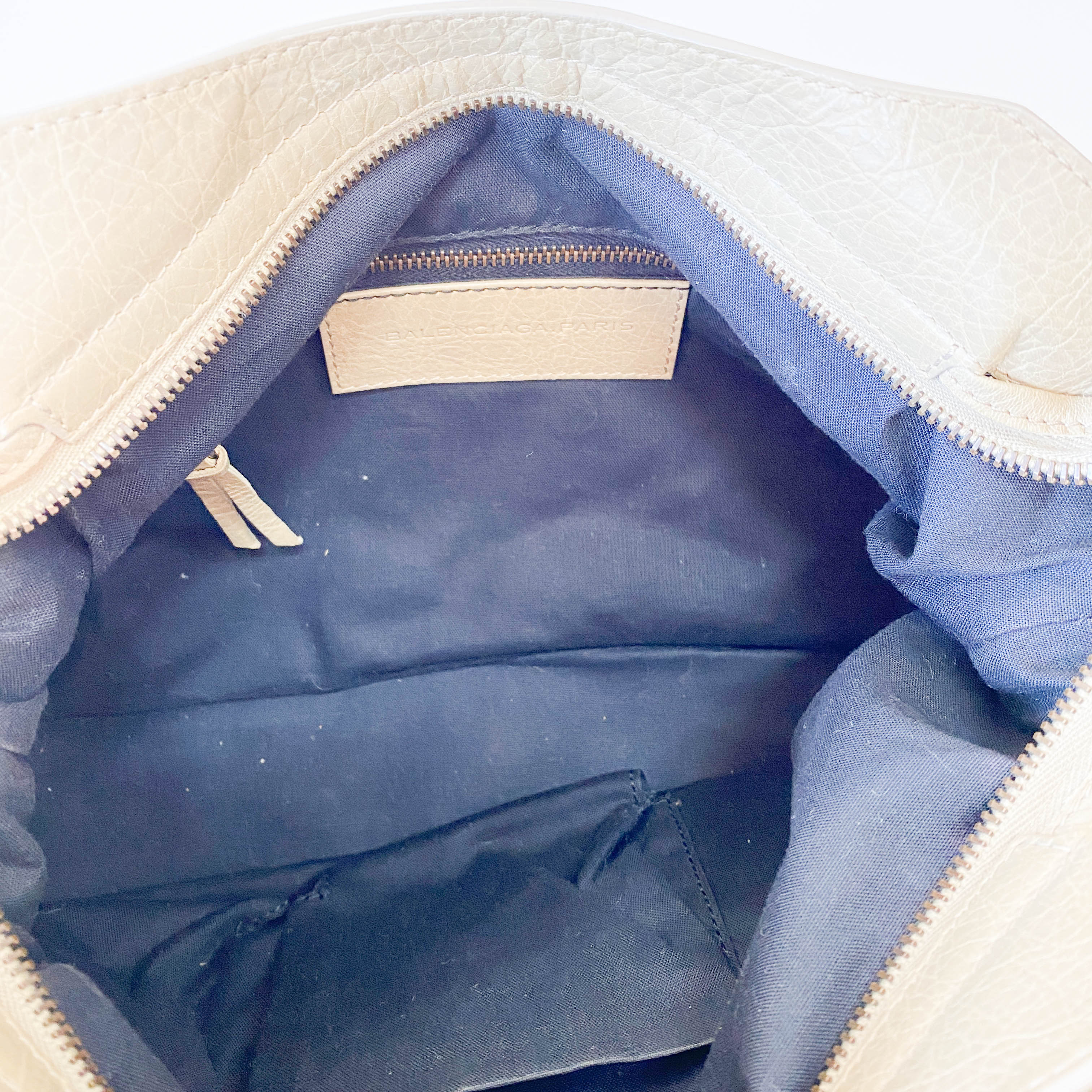 The Town Beige Calfskin Leather Two Way Bag