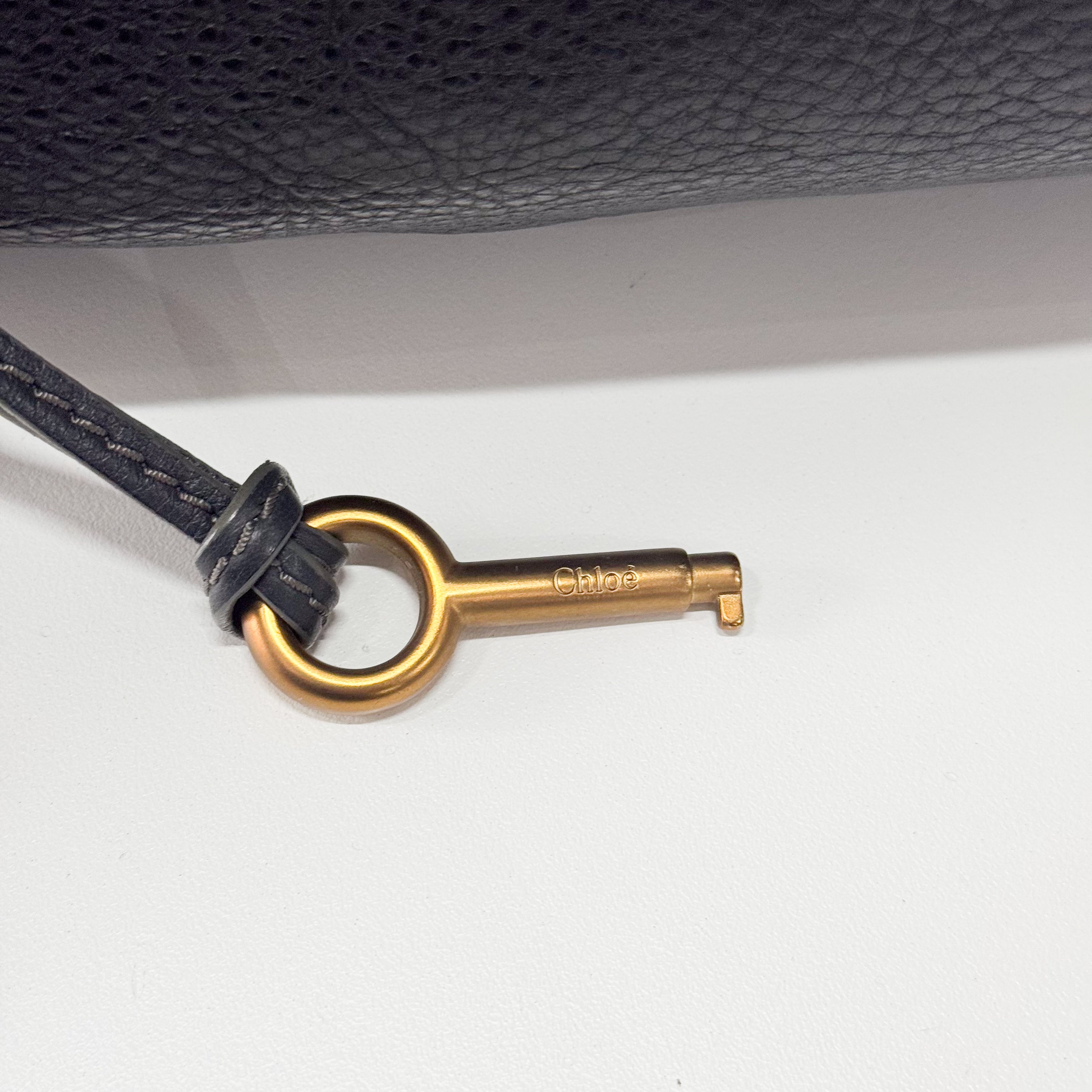 Paddington Charcoal Grey Leather Shoulder Bag