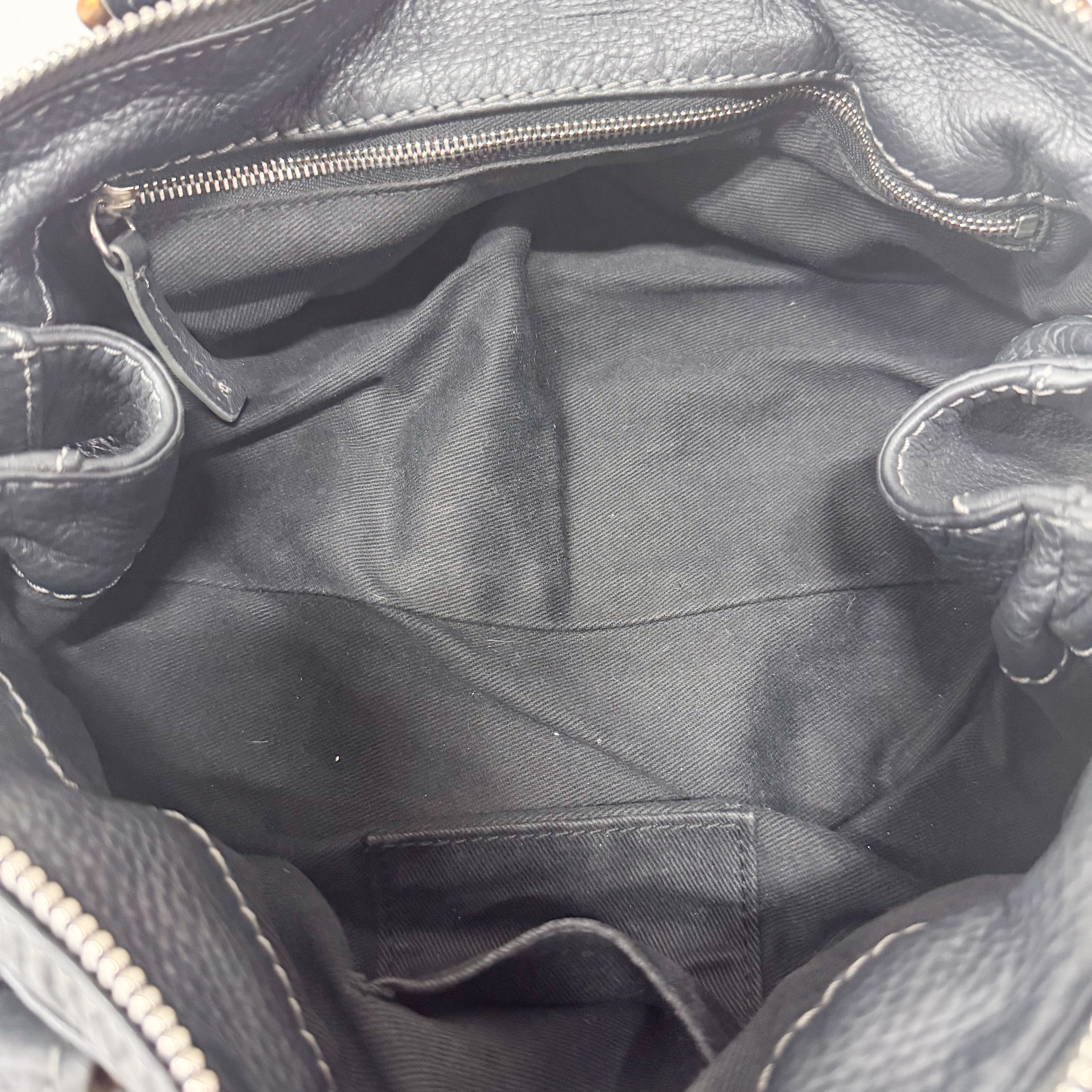 Paddington Charcoal Grey Leather Shoulder Bag