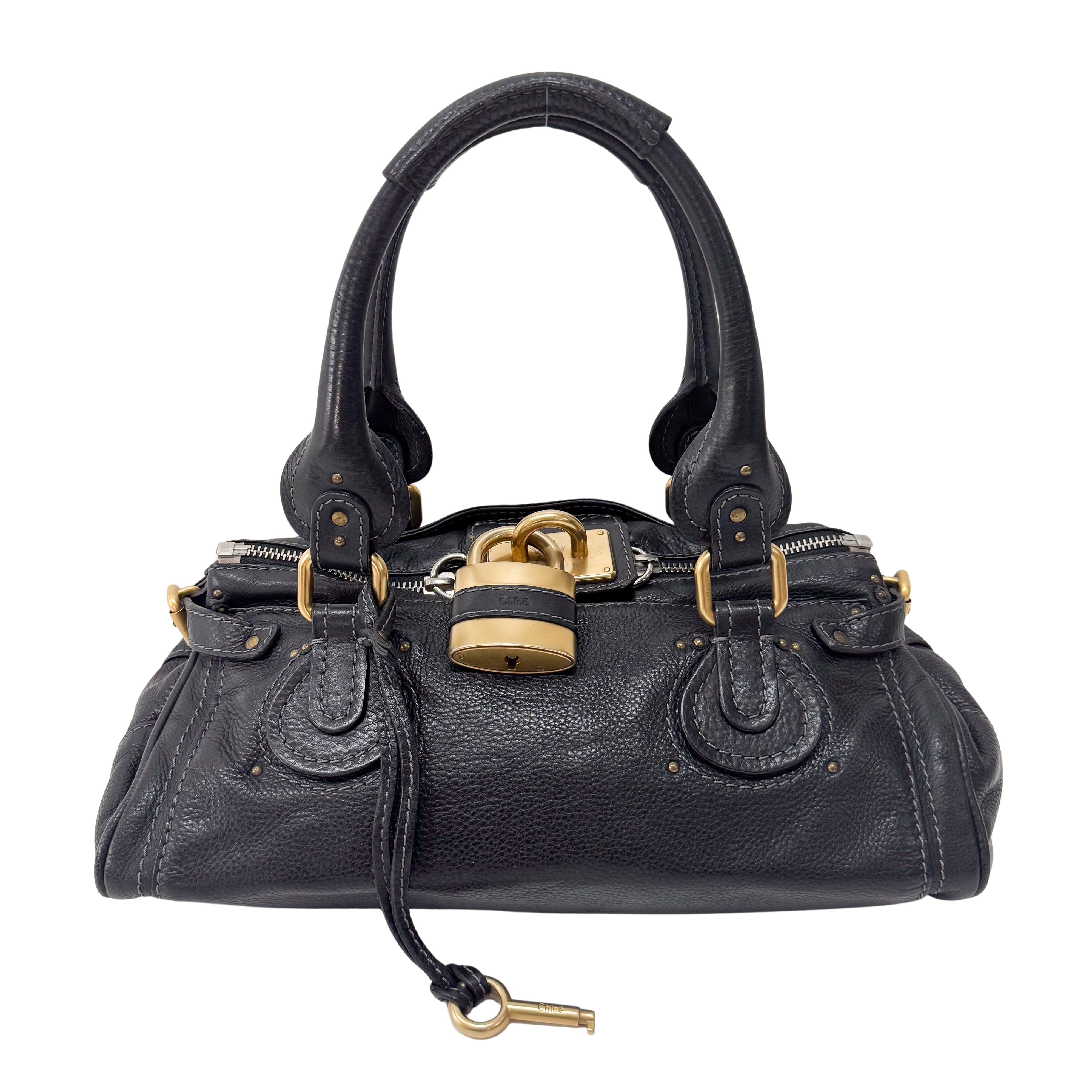 Paddington Black Leather Shoulder Bag